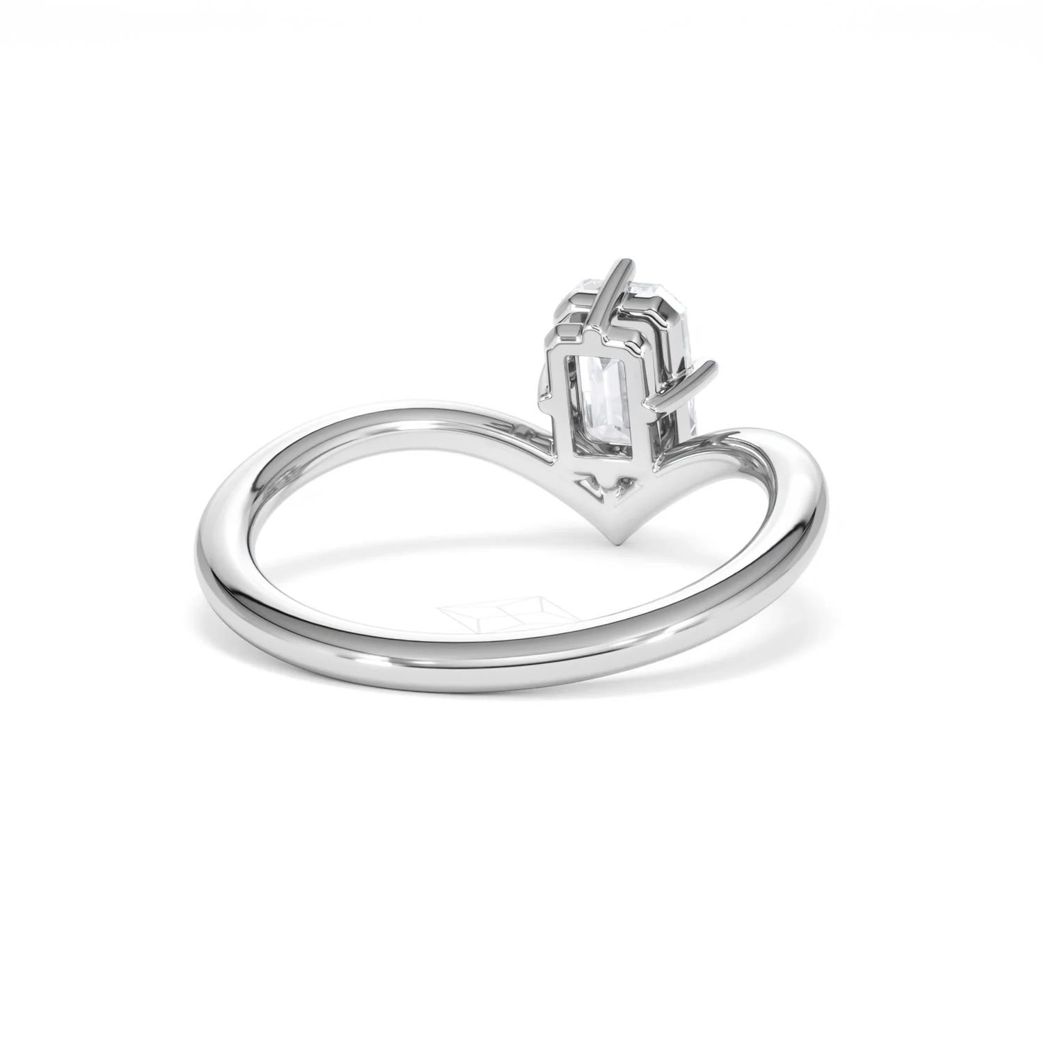 Vela 1.00ct Emerald Cut Lab Diamond Solitaire Engagement Ring in Platinum - Image 42