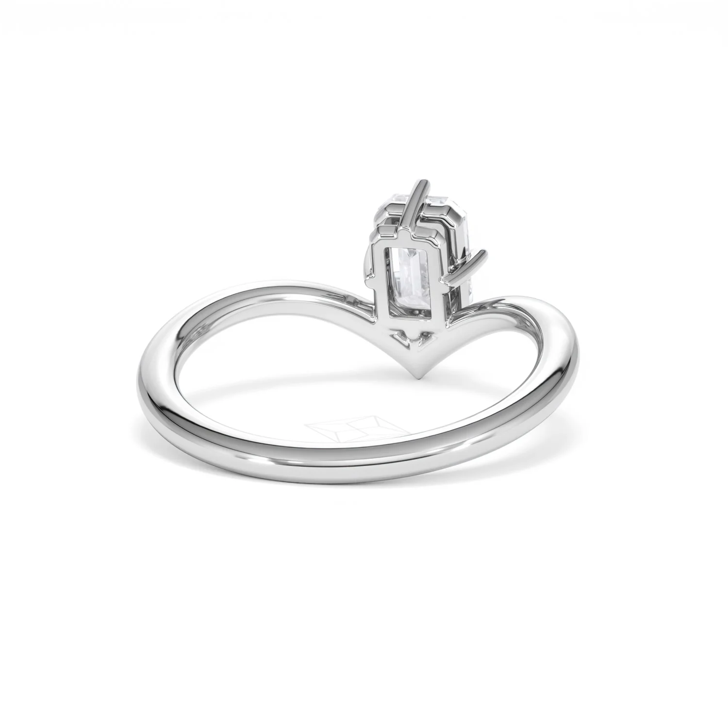 Vela 1.00ct Emerald Cut Lab Diamond Solitaire Engagement Ring in Platinum - Image 43