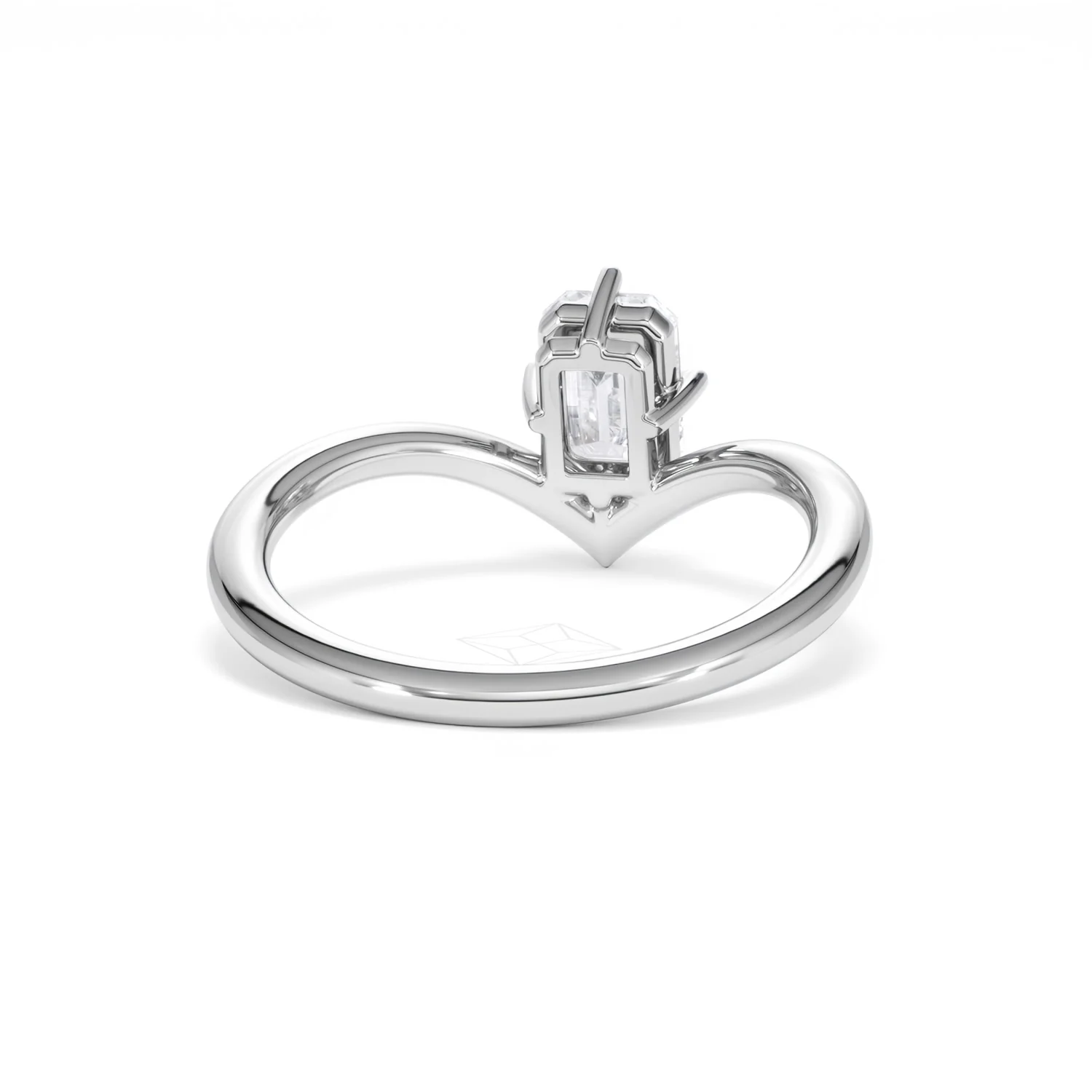 Vela 1.00ct Emerald Cut Lab Diamond Solitaire Engagement Ring in Platinum - Image 44