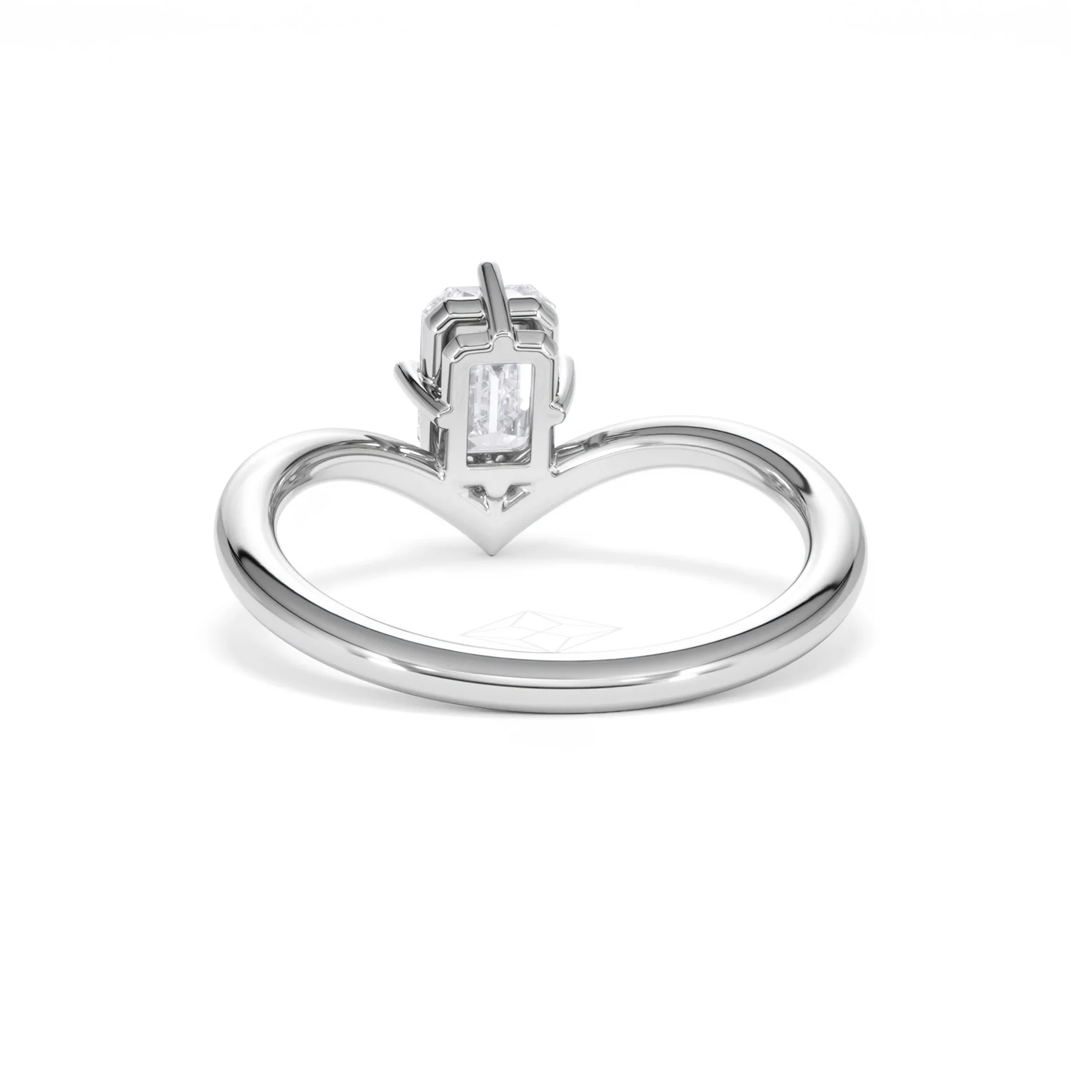 Vela 1.00ct Emerald Cut Lab Diamond Solitaire Engagement Ring in Platinum - Image 49