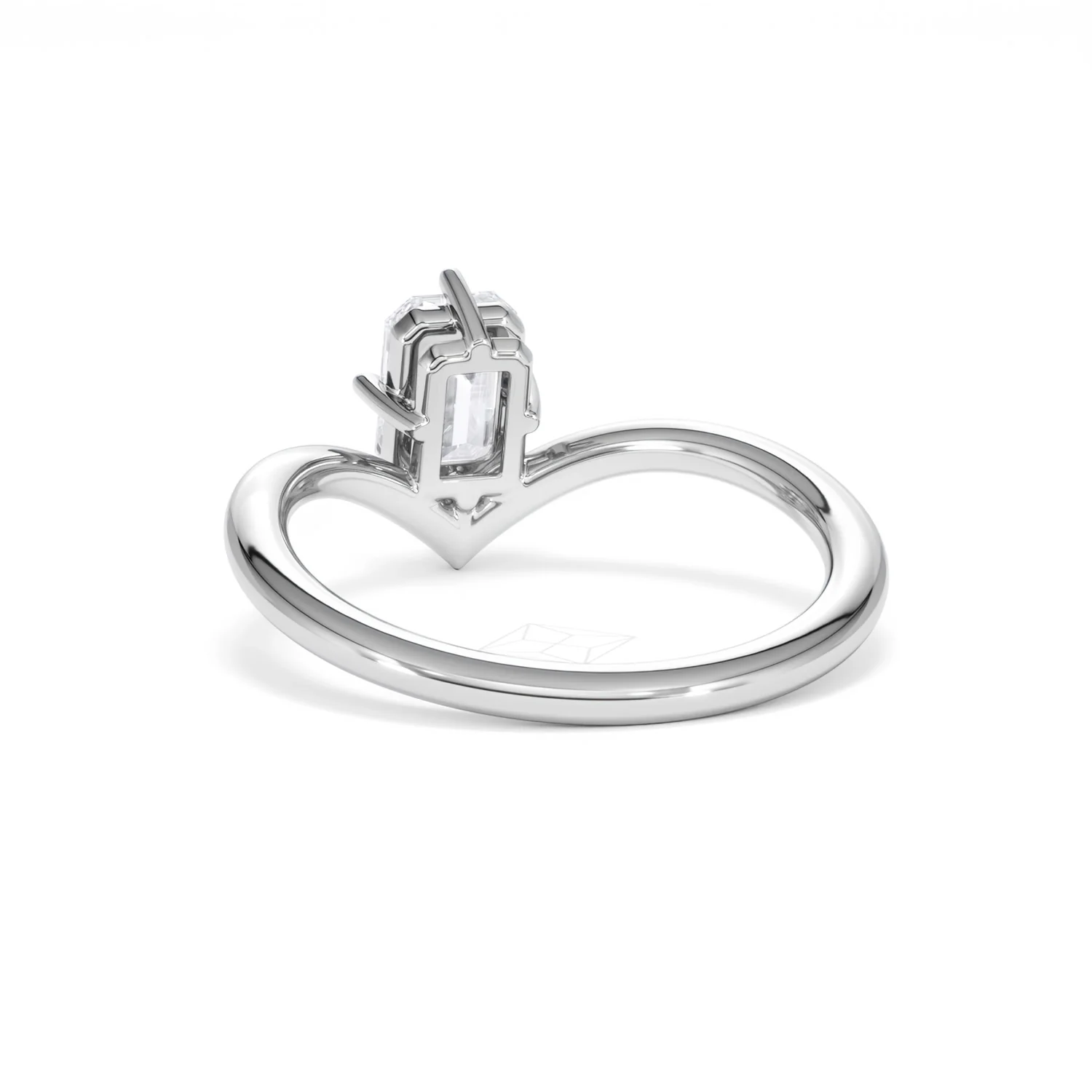 Vela 1.00ct Emerald Cut Lab Diamond Solitaire Engagement Ring in Platinum - Image 51