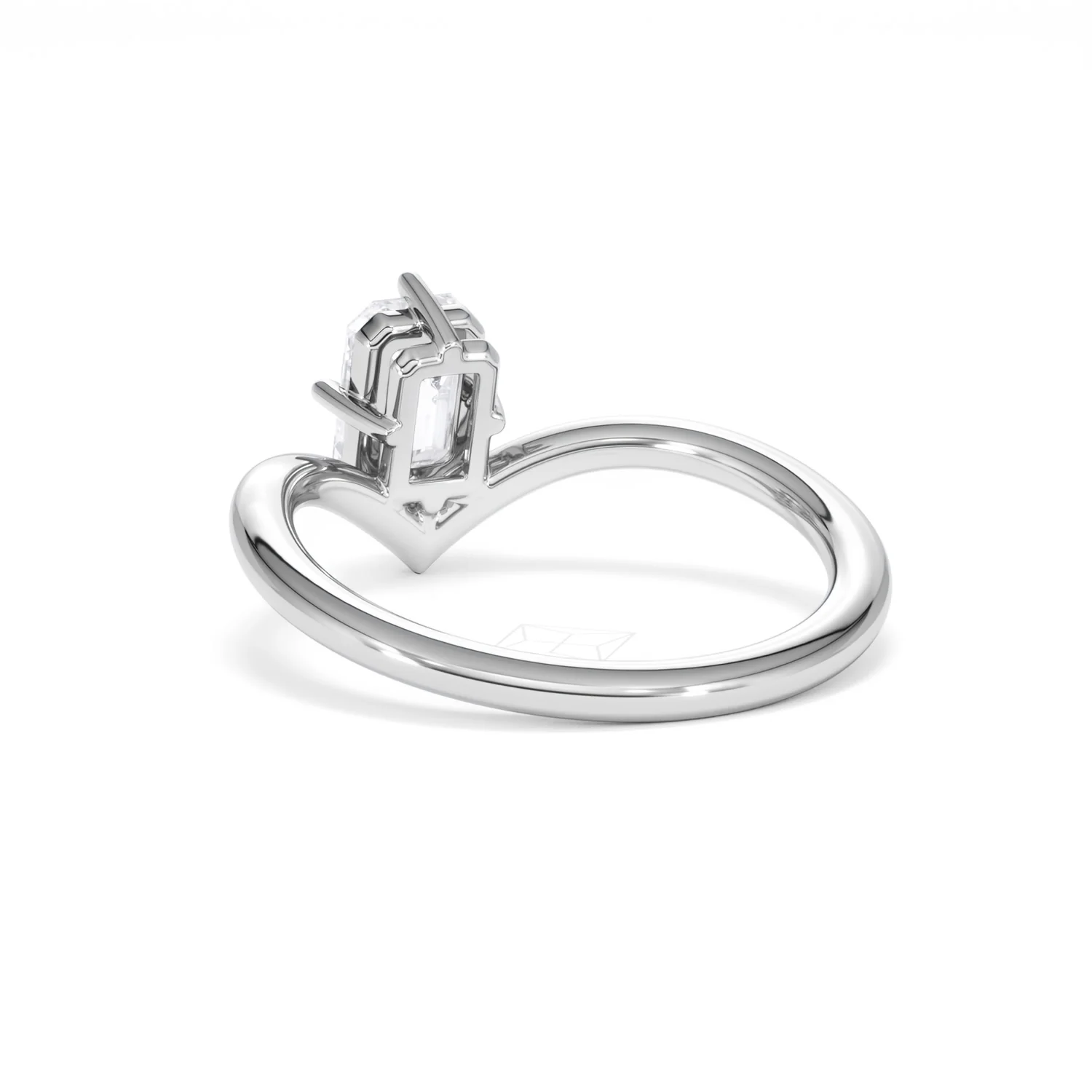 Vela 1.00ct Emerald Cut Lab Diamond Solitaire Engagement Ring in Platinum - Image 53