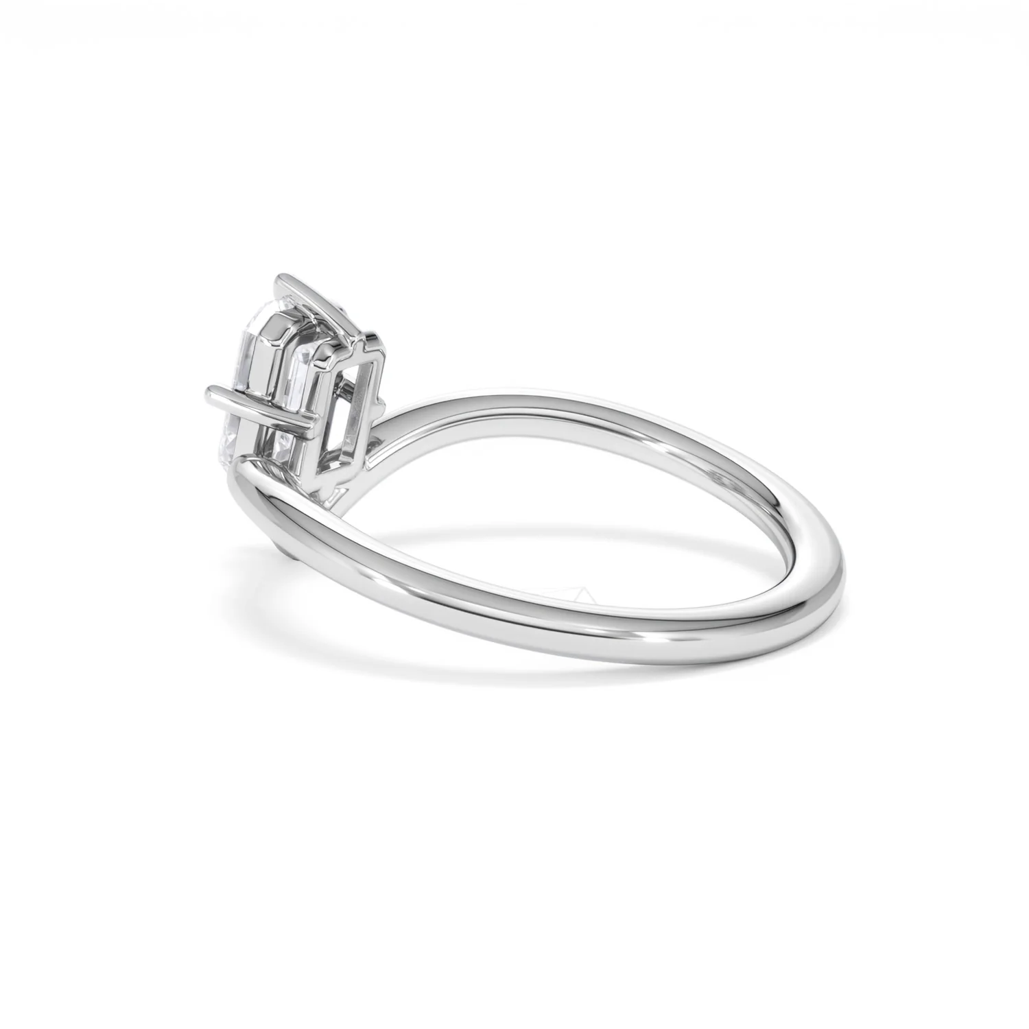 Vela 1.00ct Emerald Cut Lab Diamond Solitaire Engagement Ring in Platinum - Image 59