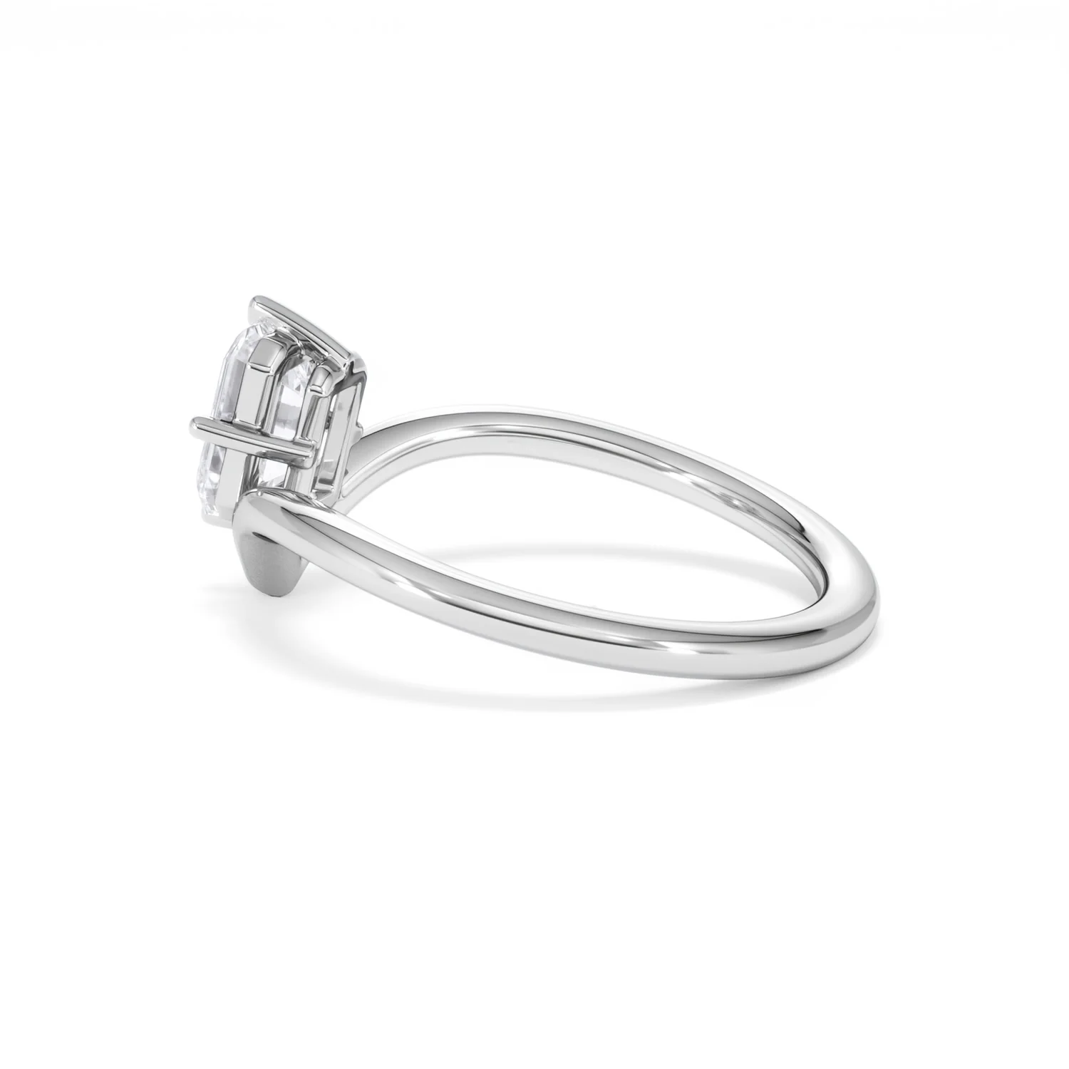 Vela 1.00ct Emerald Cut Lab Diamond Solitaire Engagement Ring in Platinum - Image 62