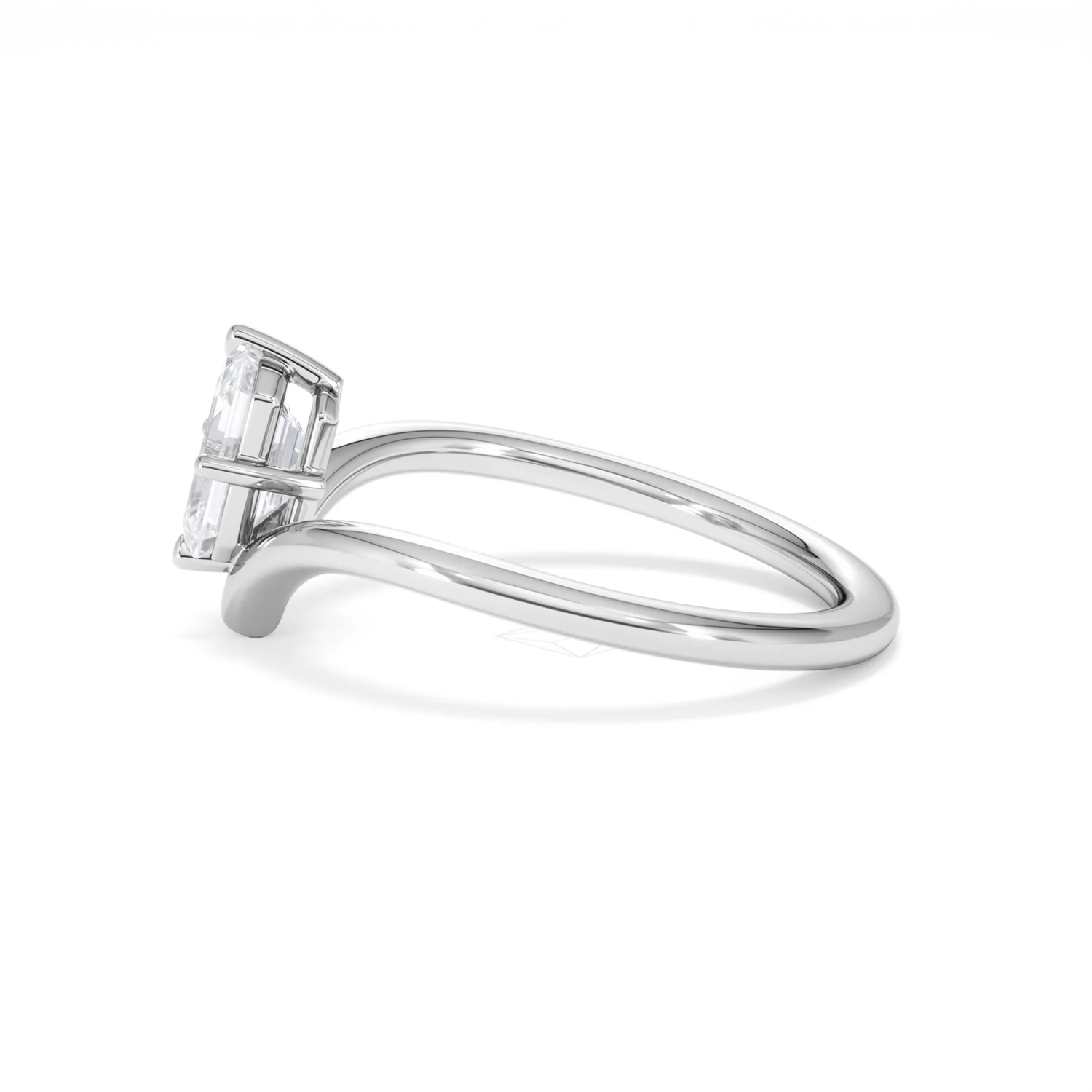 Vela 1.00ct Emerald Cut Lab Diamond Solitaire Engagement Ring in Platinum - Image 67