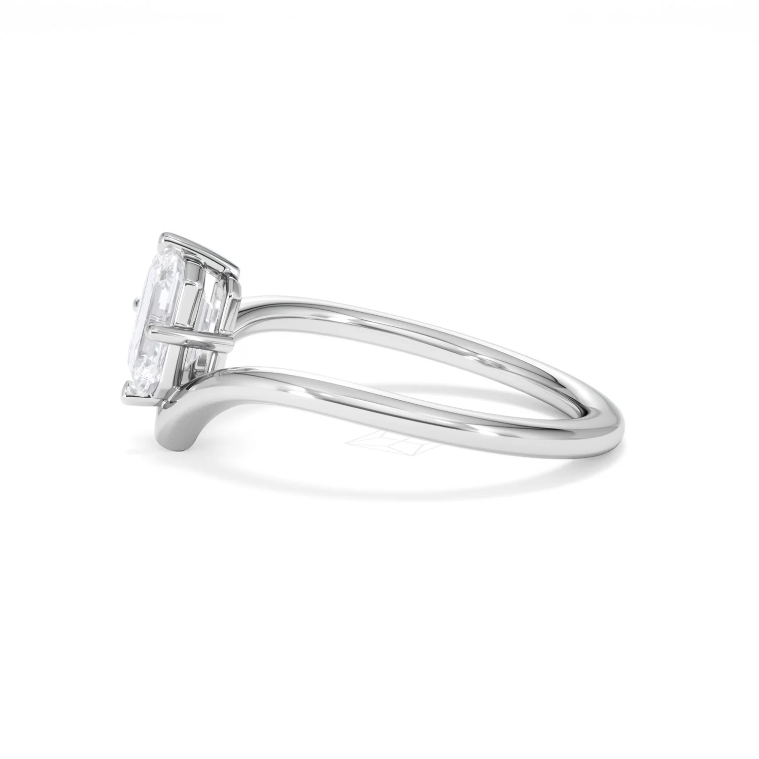 Vela 1.00ct Emerald Cut Lab Diamond Solitaire Engagement Ring in Platinum - Image 69