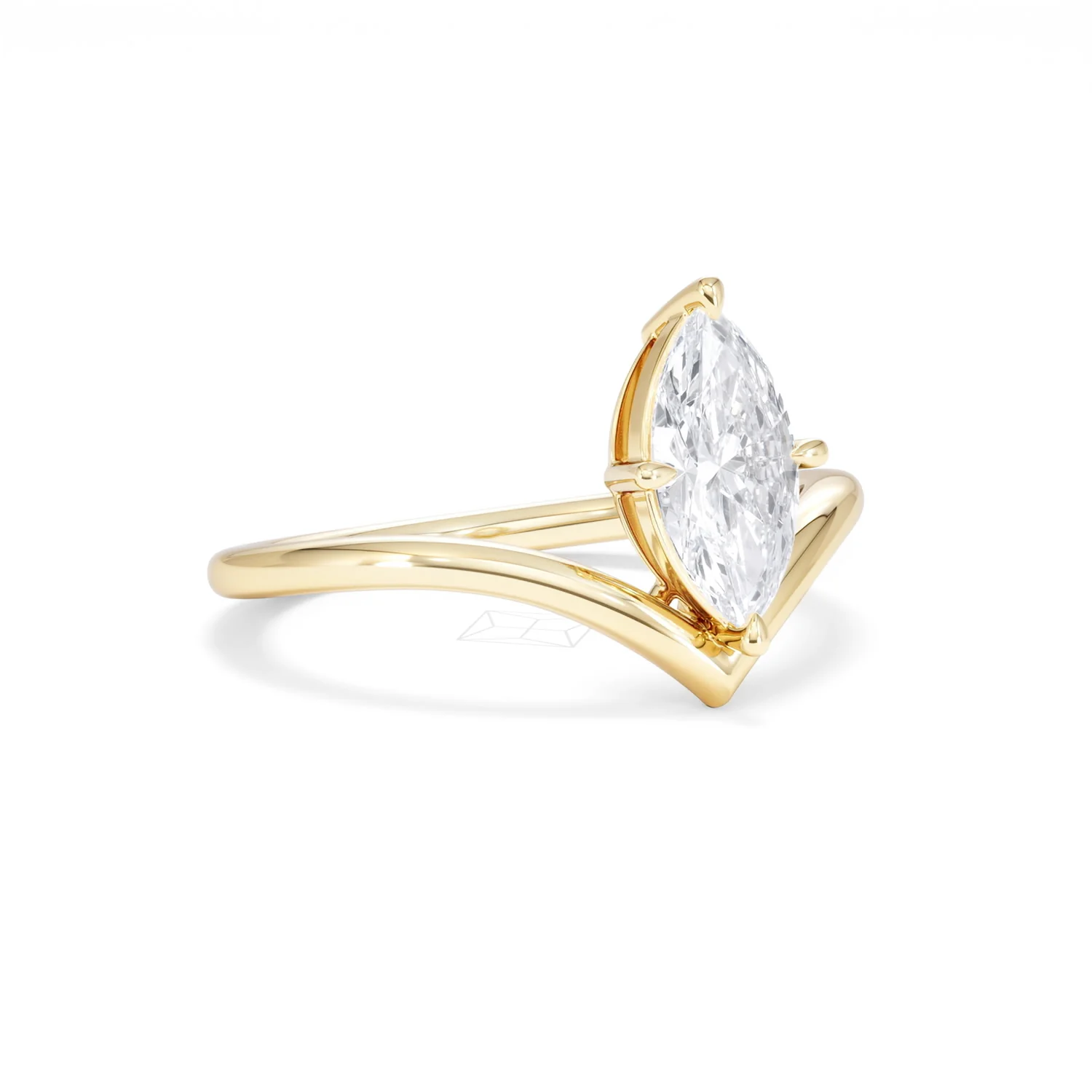 Vela 1.00ct Marquise Cut Lab Diamond Solitaire Engagement Ring in 18K Yellow Gold - Image 15