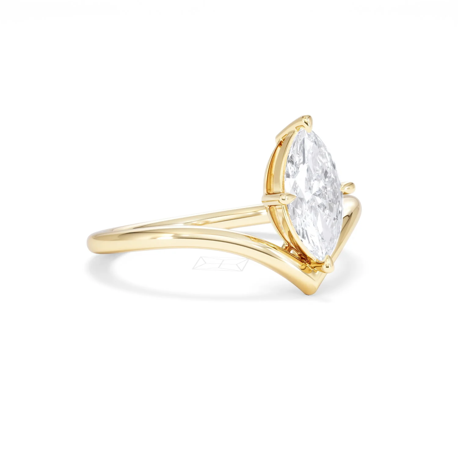 Vela 1.00ct Marquise Cut Lab Diamond Solitaire Engagement Ring in 18K Yellow Gold - Image 16