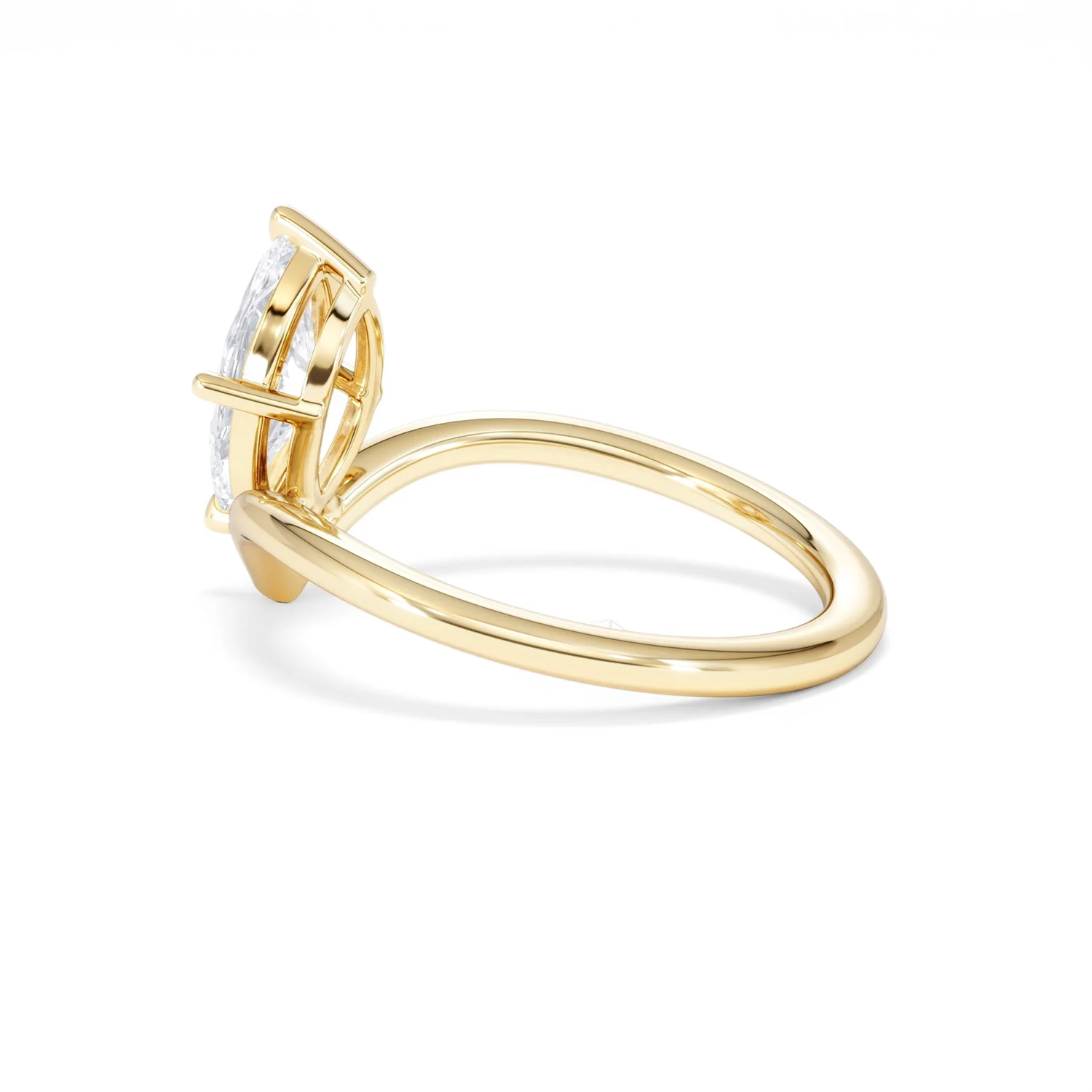 Vela 1.00ct Marquise Cut Lab Diamond Solitaire Engagement Ring in 18K Yellow Gold - Image 62