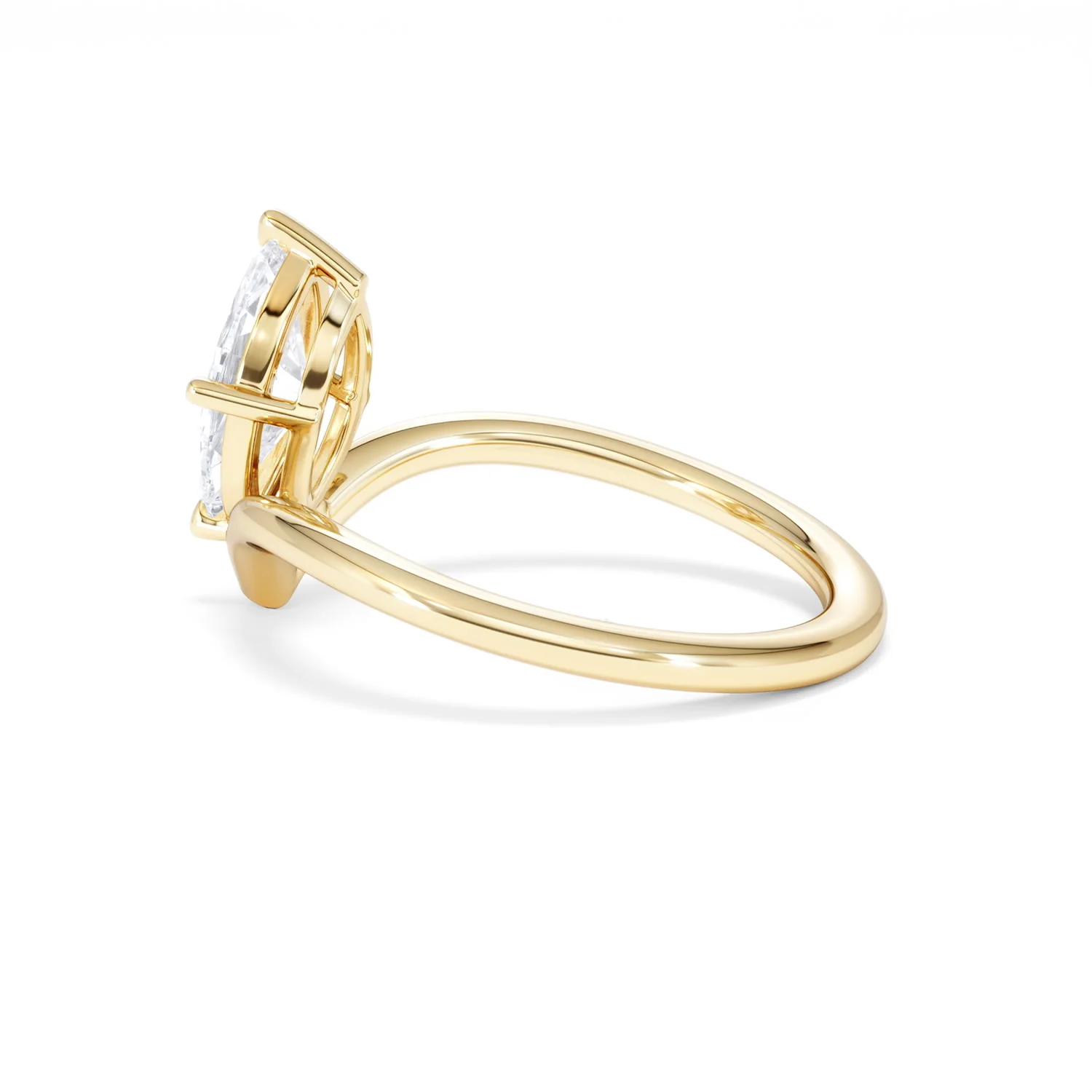 Vela 1.00ct Marquise Cut Lab Diamond Solitaire Engagement Ring in 18K Yellow Gold - Image 63