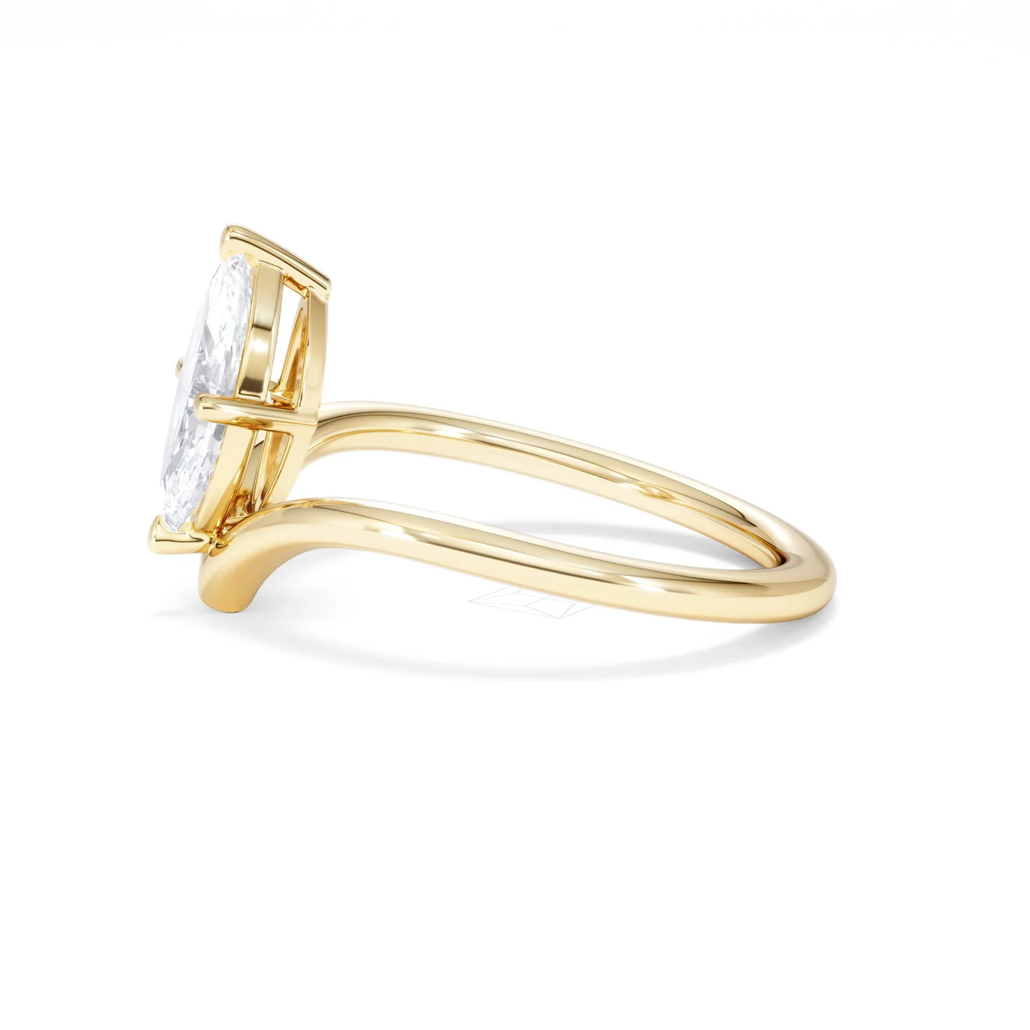 Vela 1.00ct Marquise Cut Lab Diamond Solitaire Engagement Ring in 18K Yellow Gold - Image 70