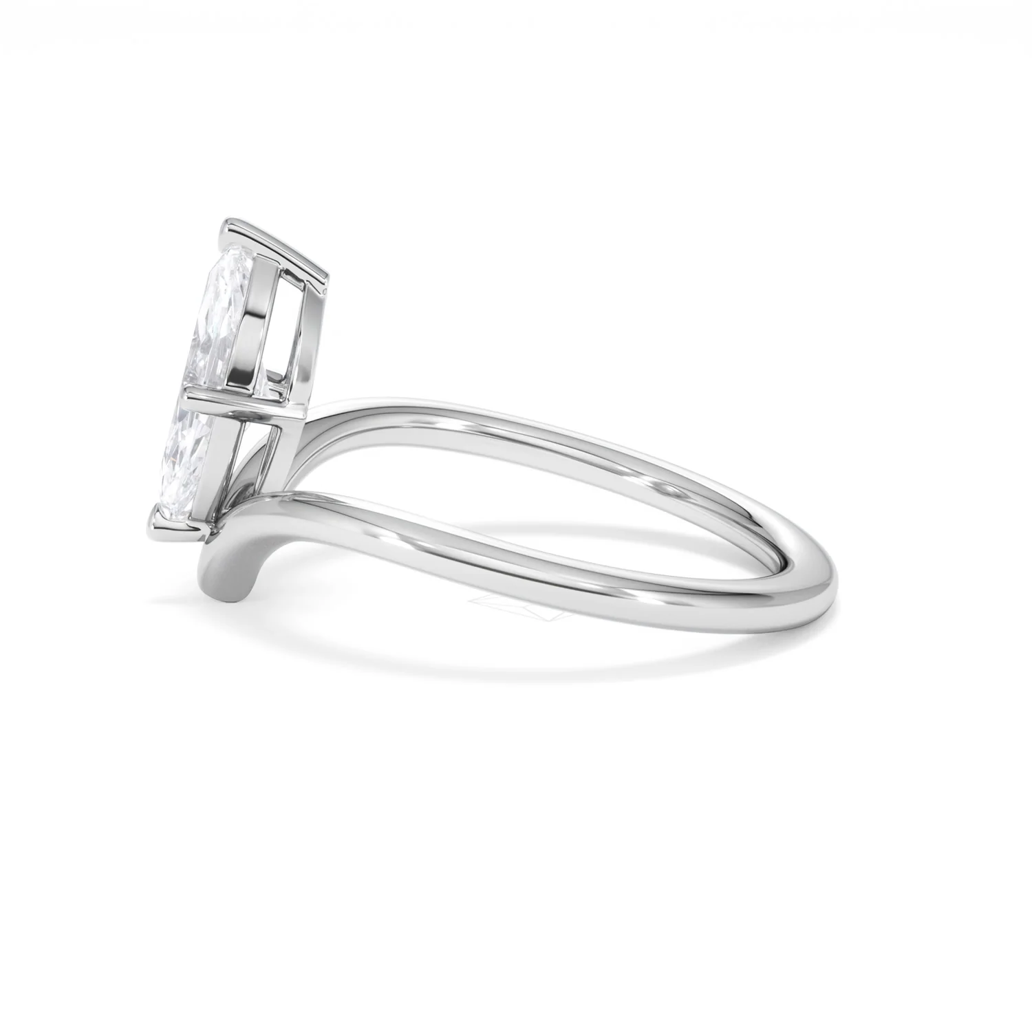 Vela 1.00ct Marquise Cut Lab Diamond Solitaire Engagement Ring in Platinum - Image 67