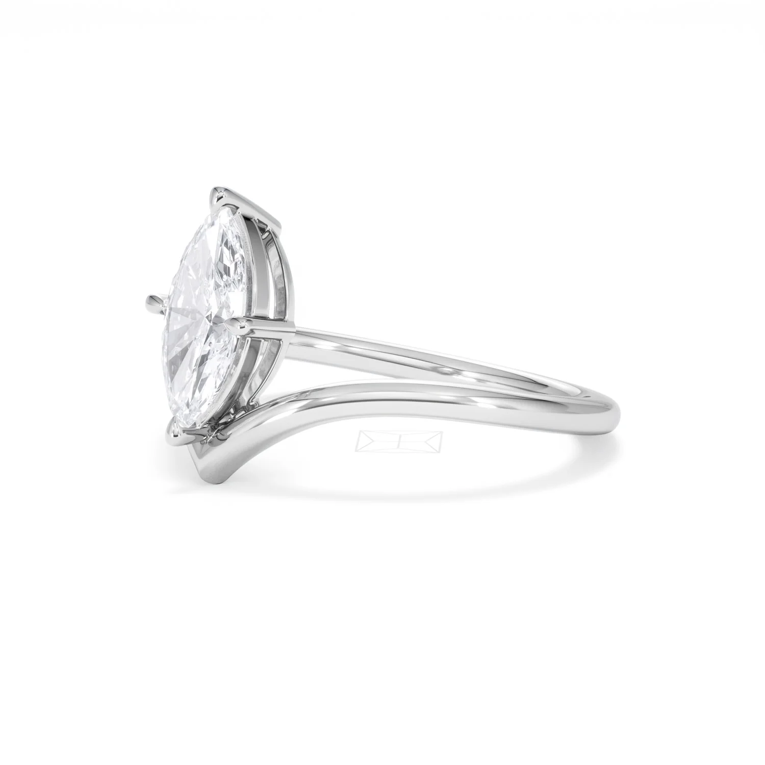 Vela 1.00ct Marquise Cut Lab Diamond Solitaire Engagement Ring in Platinum - Image 76