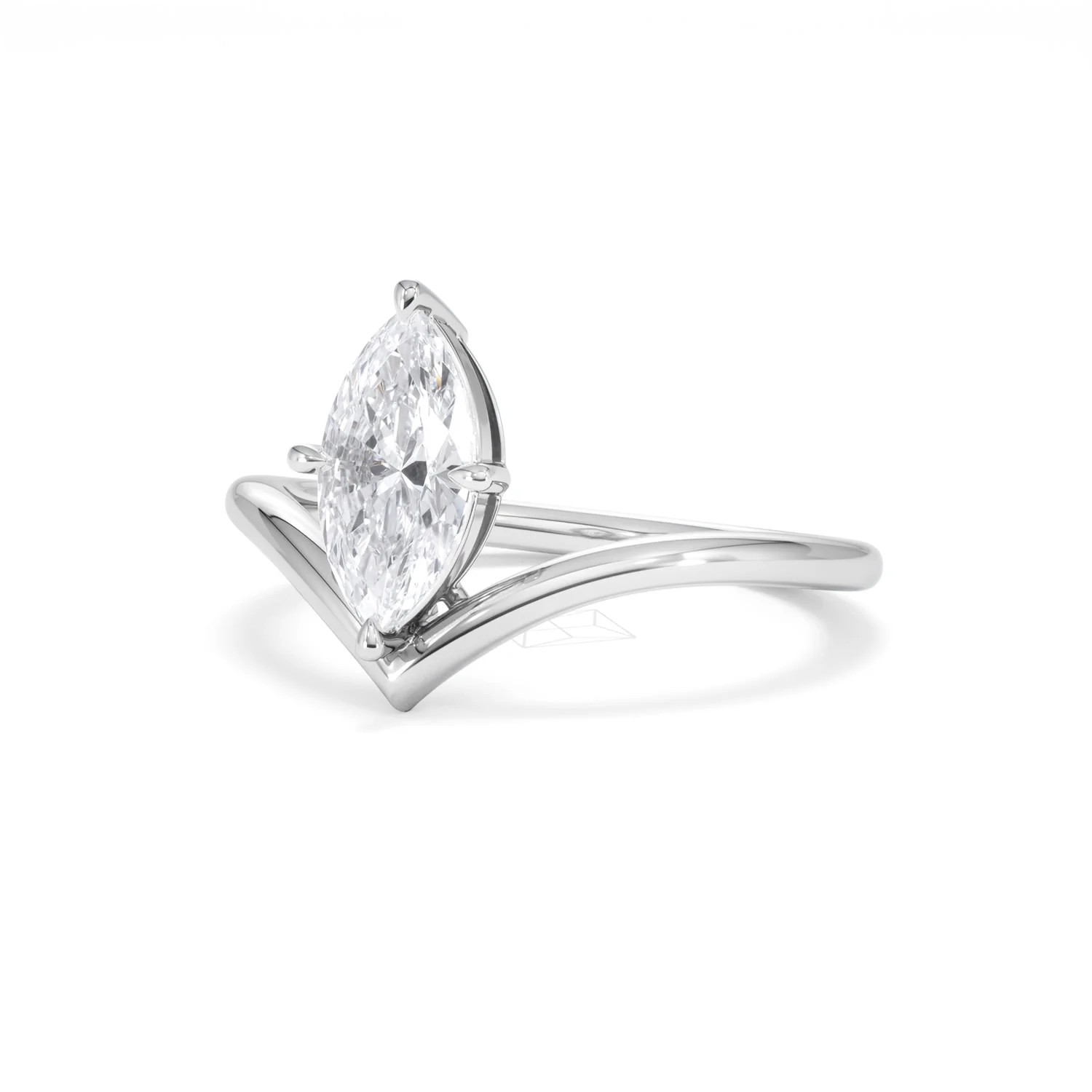 Vela 1.00ct Marquise Cut Lab Diamond Solitaire Engagement Ring in Platinum - Image 81