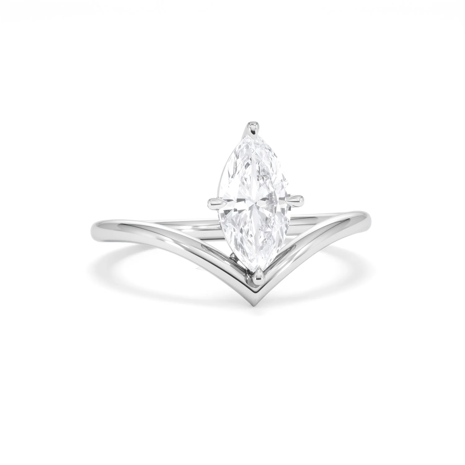 Vela 1.00ct Marquise Cut Lab Diamond Solitaire Engagement Ring in Platinum - Image 9