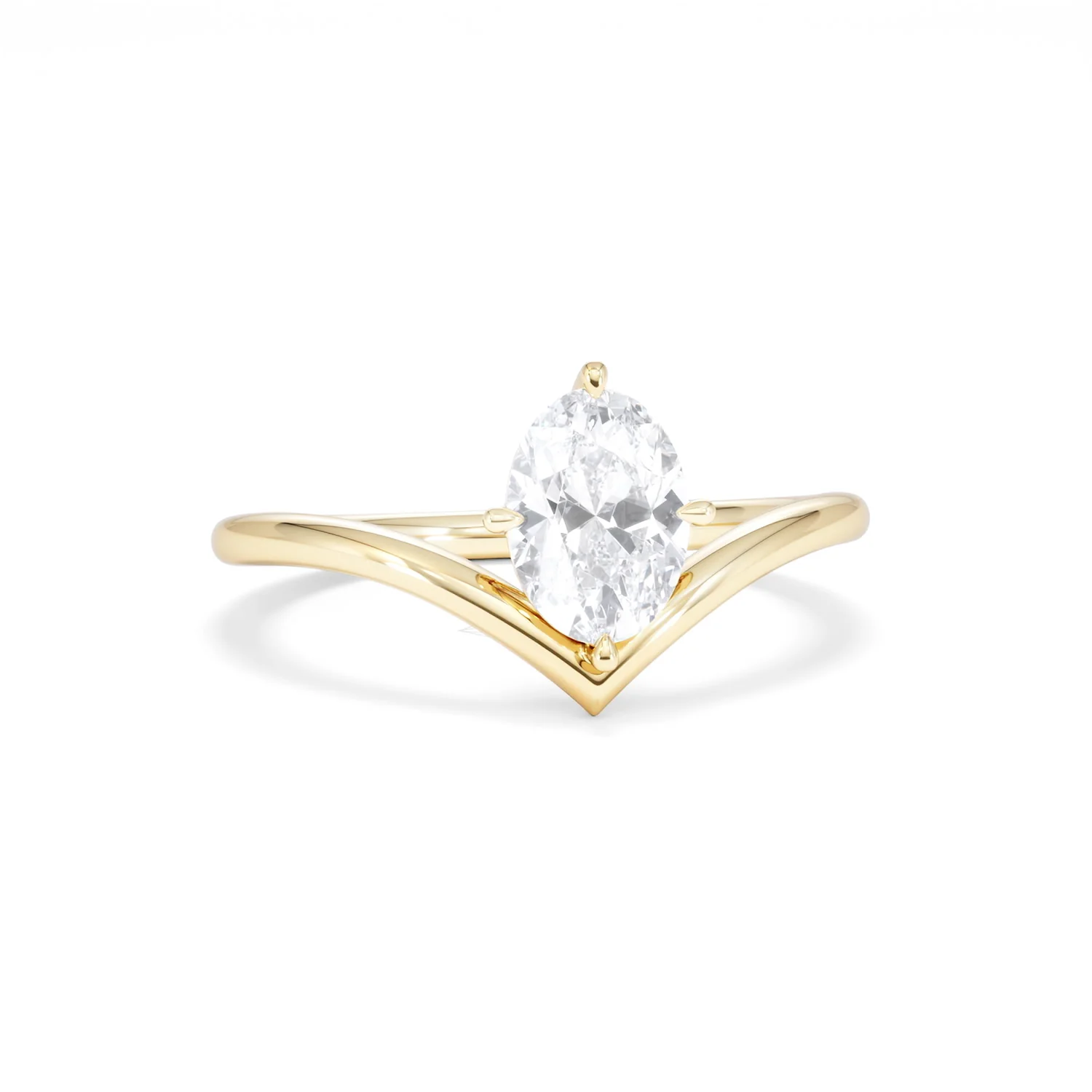 Vela 1.00ct Oval Cut Lab Diamond Solitaire Engagement Ring in 18K Yellow Gold - Image 10