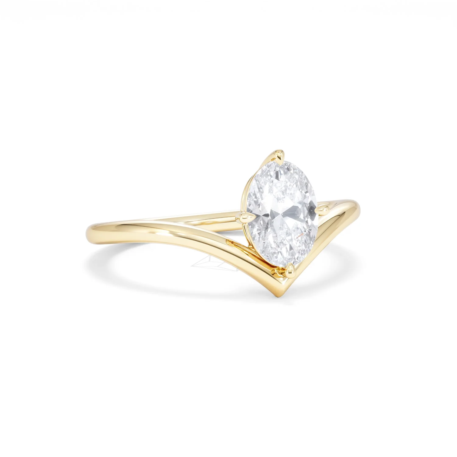 Vela 1.00ct Oval Cut Lab Diamond Solitaire Engagement Ring in 18K Yellow Gold - Image 13