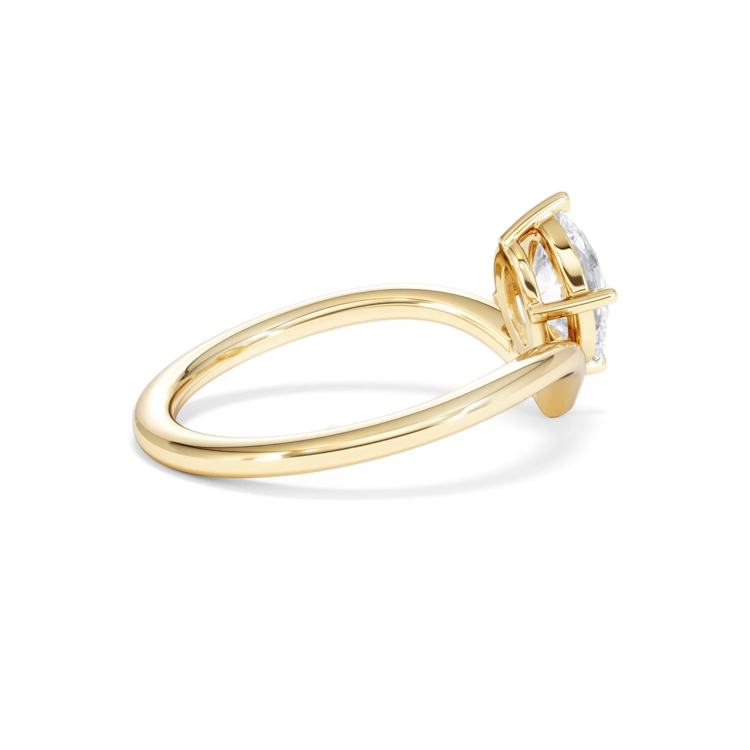 Vela 1.00ct Oval Cut Lab Diamond Solitaire Engagement Ring in 18K Yellow Gold - Image 33
