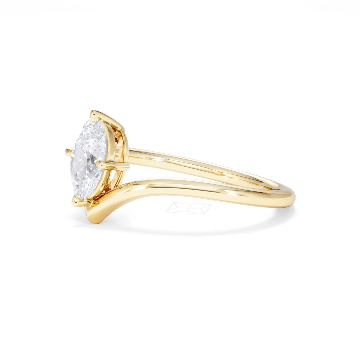 Vela 1.00ct Oval Cut Lab Diamond Solitaire Engagement Ring in 18K Yellow Gold - Image 75