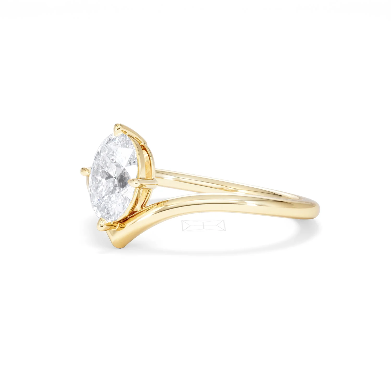 Vela 1.00ct Oval Cut Lab Diamond Solitaire Engagement Ring in 18K Yellow Gold - Image 78
