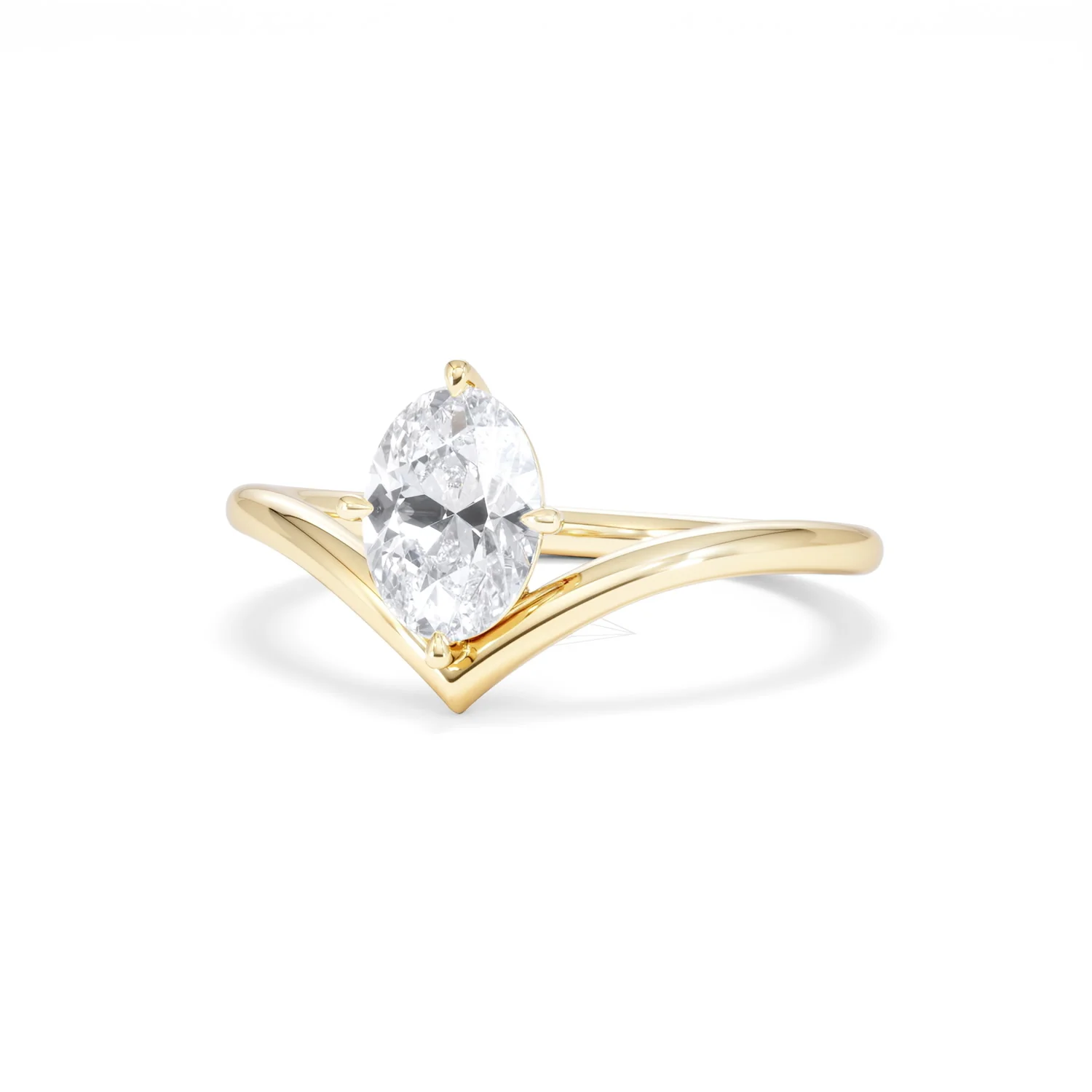 Vela 1.00ct Oval Cut Lab Diamond Solitaire Engagement Ring in 18K Yellow Gold - Image 84