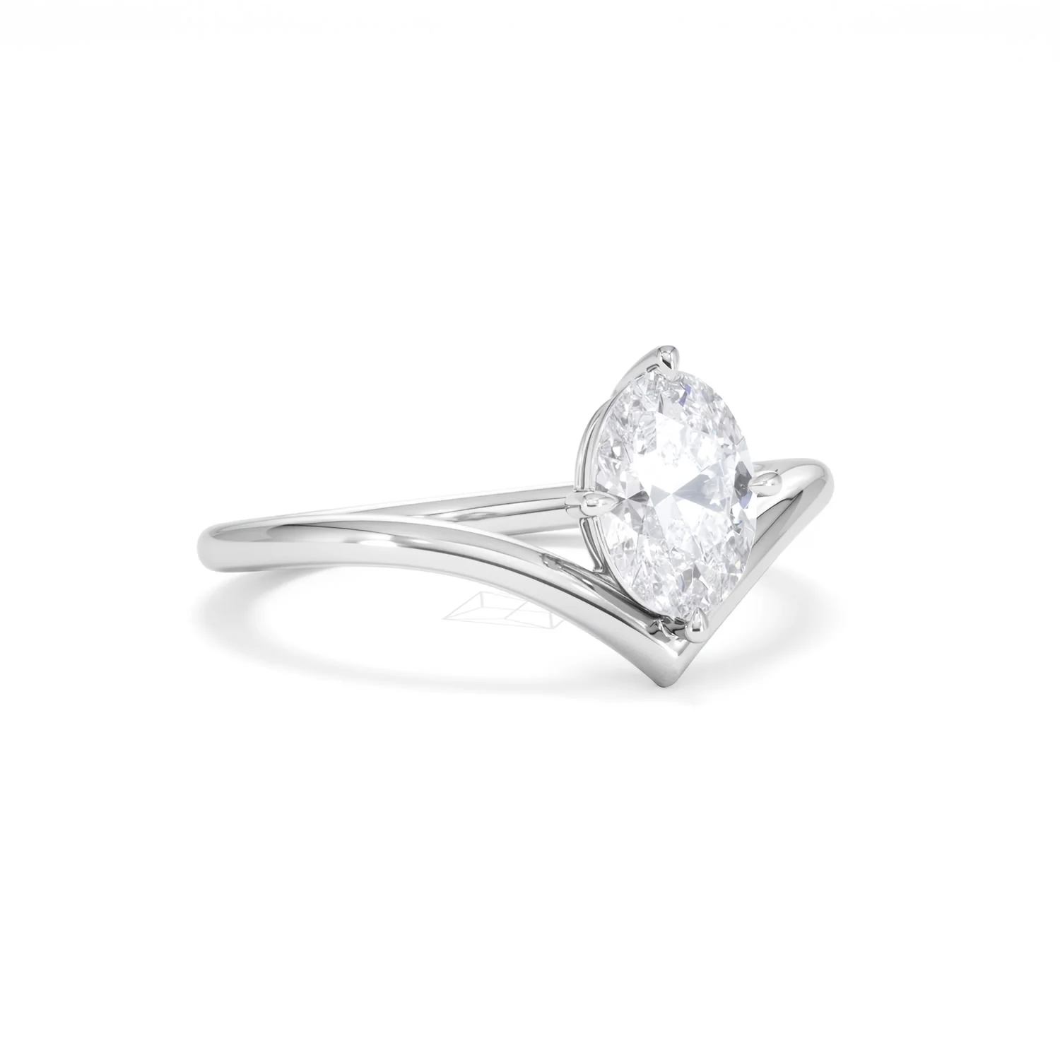 Vela 1.00ct Oval Cut Lab Diamond Solitaire Engagement Ring in Platinum - Image 13