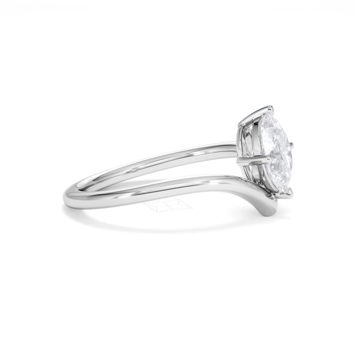 Vela 1.00ct Oval Cut Lab Diamond Solitaire Engagement Ring in Platinum - Image 22