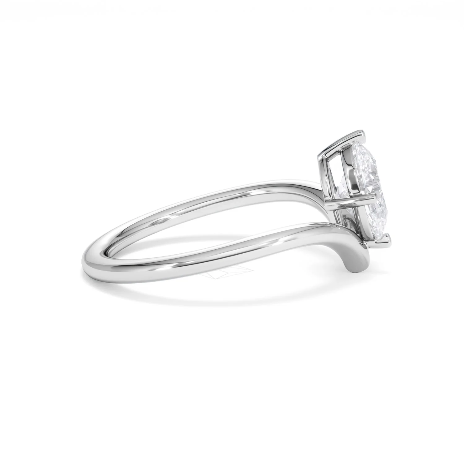 Vela 1.00ct Oval Cut Lab Diamond Solitaire Engagement Ring in Platinum - Image 26