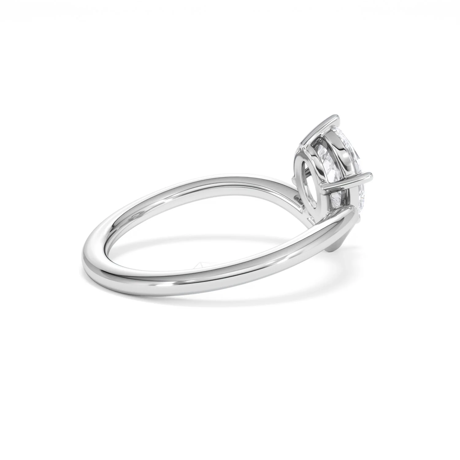 Vela 1.00ct Oval Cut Lab Diamond Solitaire Engagement Ring in Platinum - Image 34