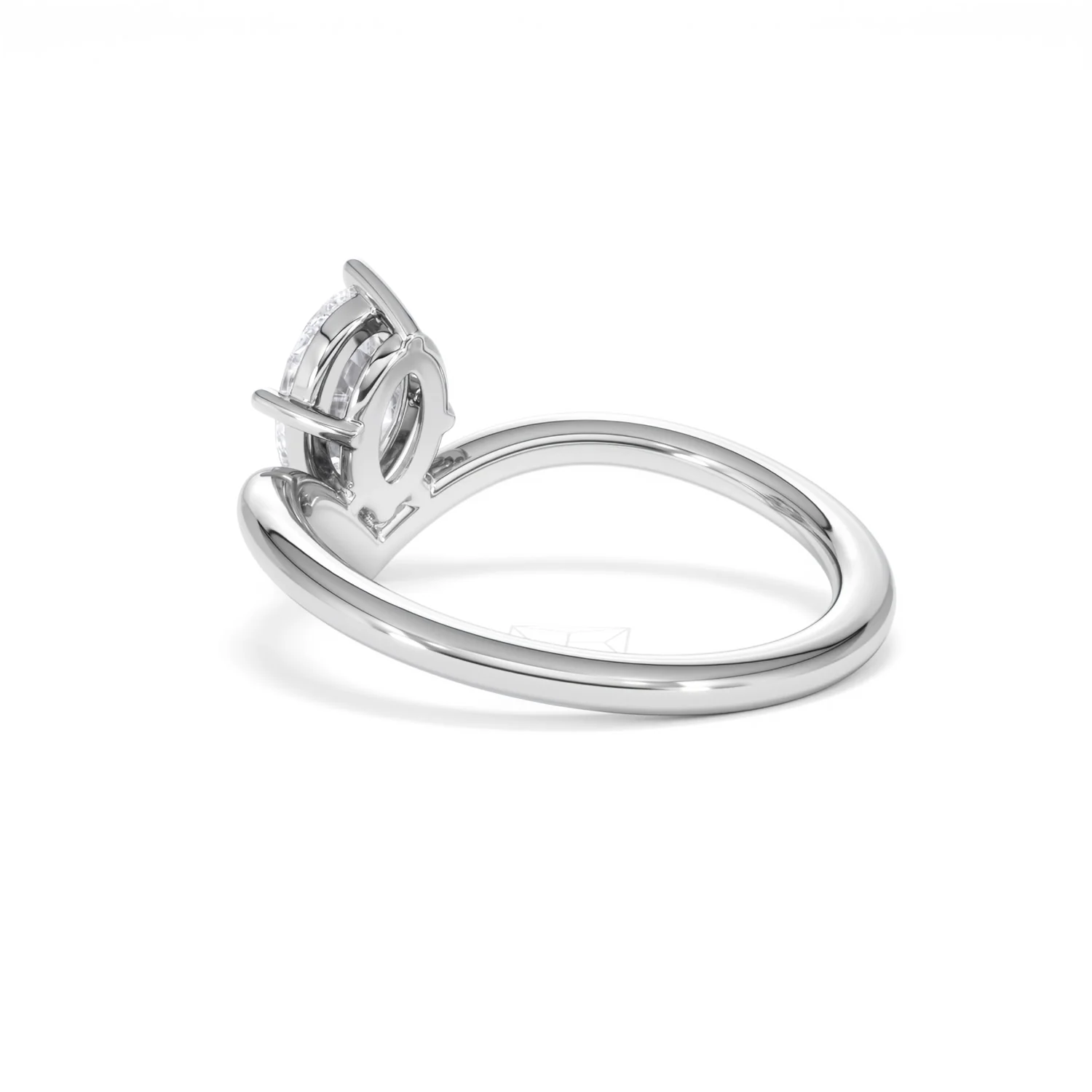 Vela 1.00ct Oval Cut Lab Diamond Solitaire Engagement Ring in Platinum - Image 56