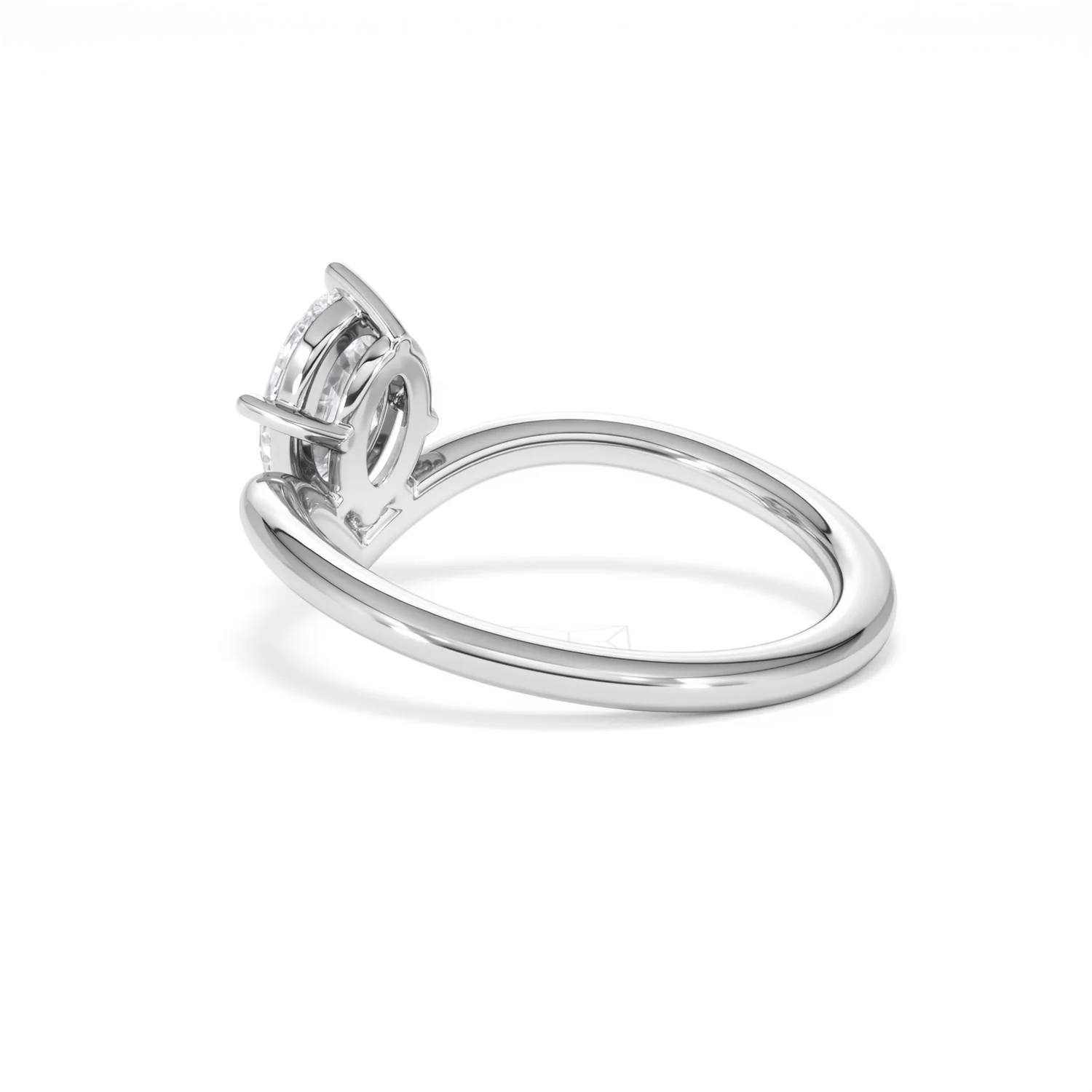 Vela 1.00ct Oval Cut Lab Diamond Solitaire Engagement Ring in Platinum - Image 57