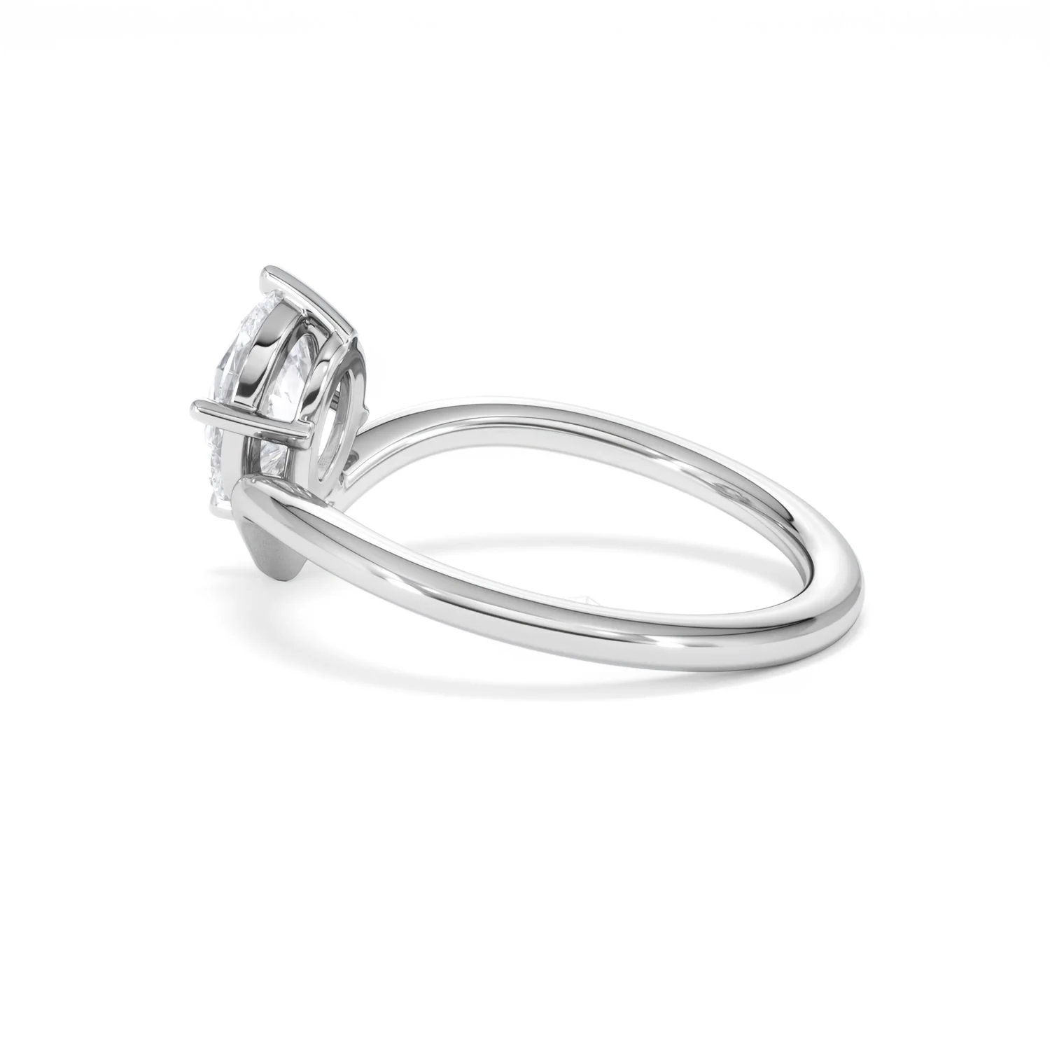 Vela 1.00ct Oval Cut Lab Diamond Solitaire Engagement Ring in Platinum - Image 61