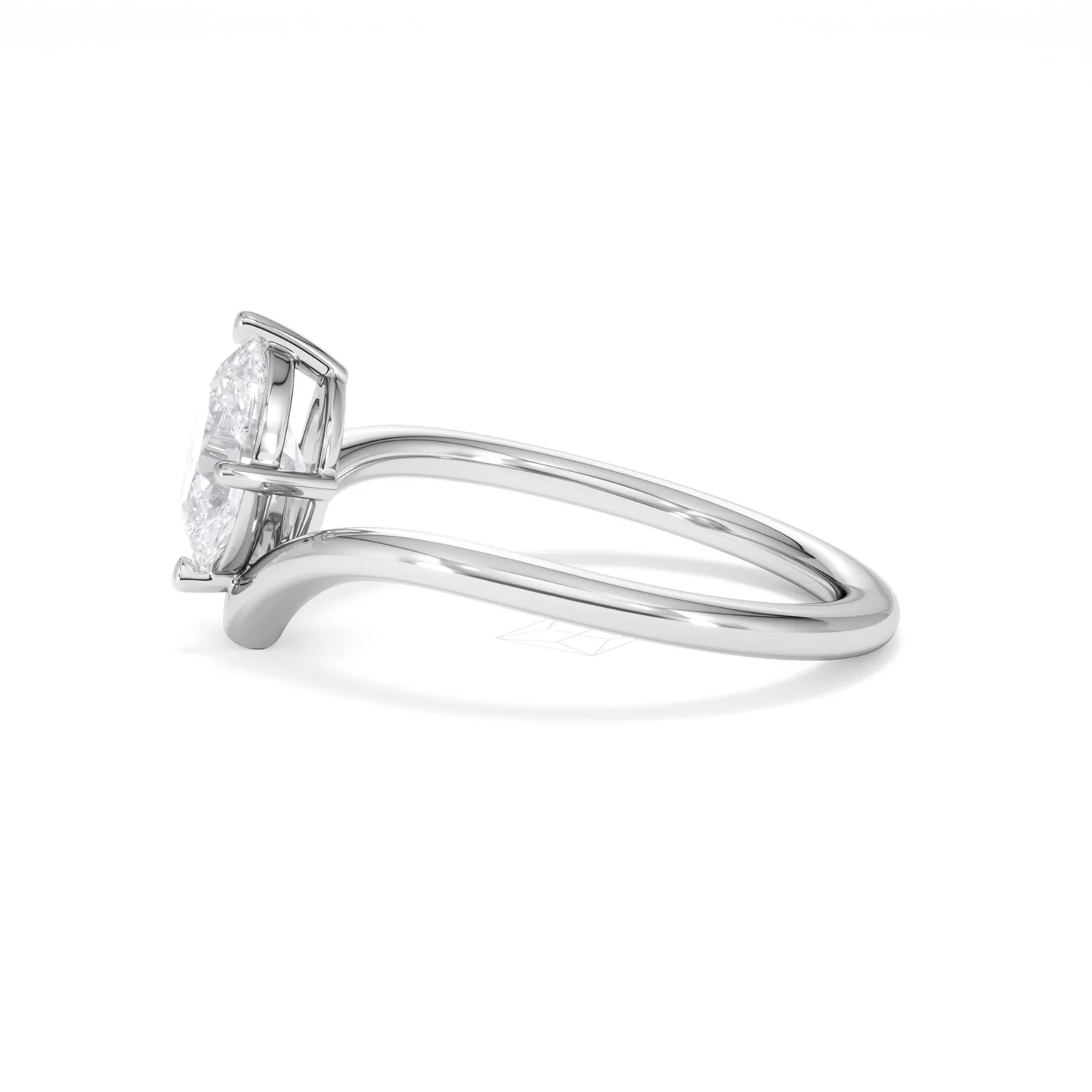 Vela 1.00ct Oval Cut Lab Diamond Solitaire Engagement Ring in Platinum - Image 69