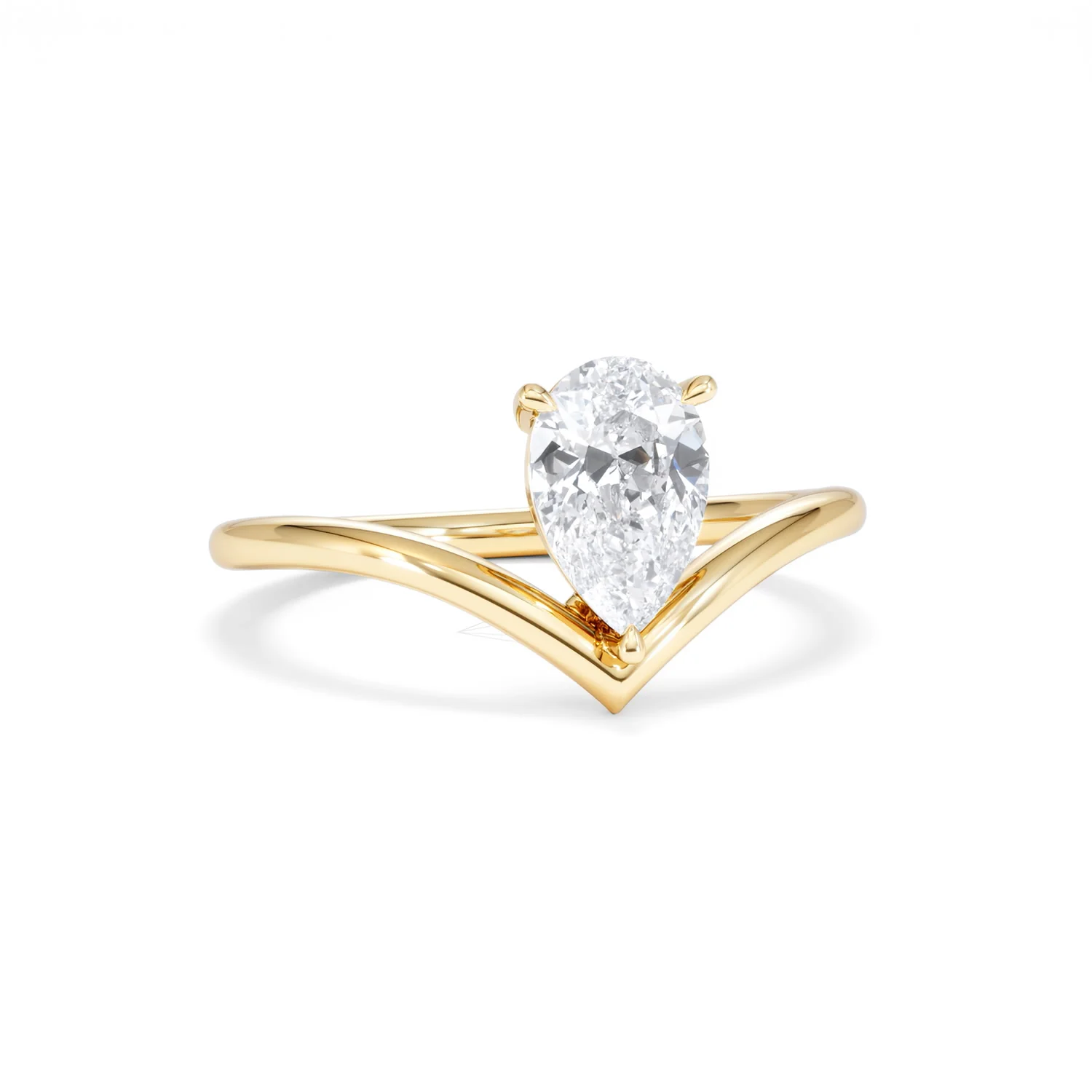 Vela 1.00ct Pear Cut Lab Diamond Solitaire Engagement Ring in 18K Yellow Gold - Image 11