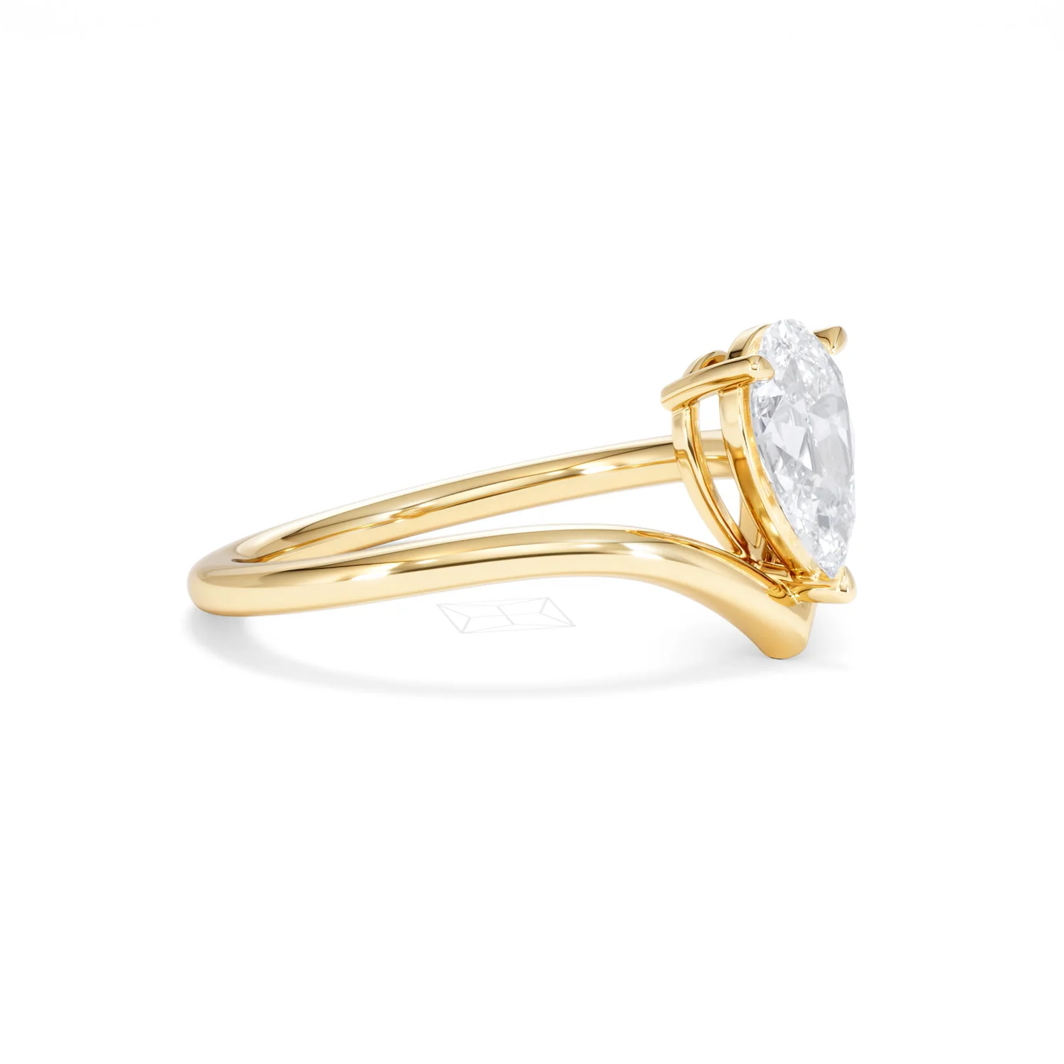 Vela 1.00ct Pear Cut Lab Diamond Solitaire Engagement Ring in 18K Yellow Gold - Image 21