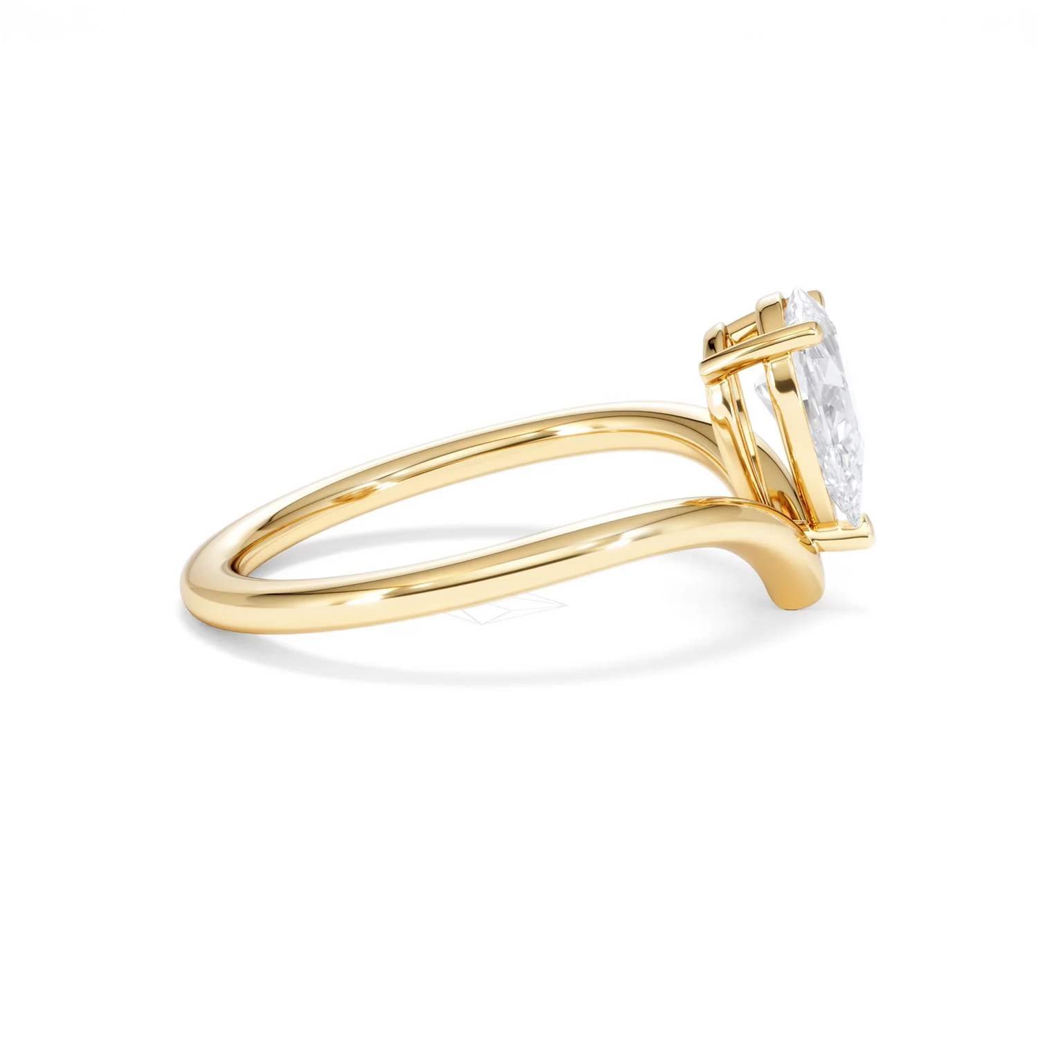 Vela 1.00ct Pear Cut Lab Diamond Solitaire Engagement Ring in 18K Yellow Gold - Image 27