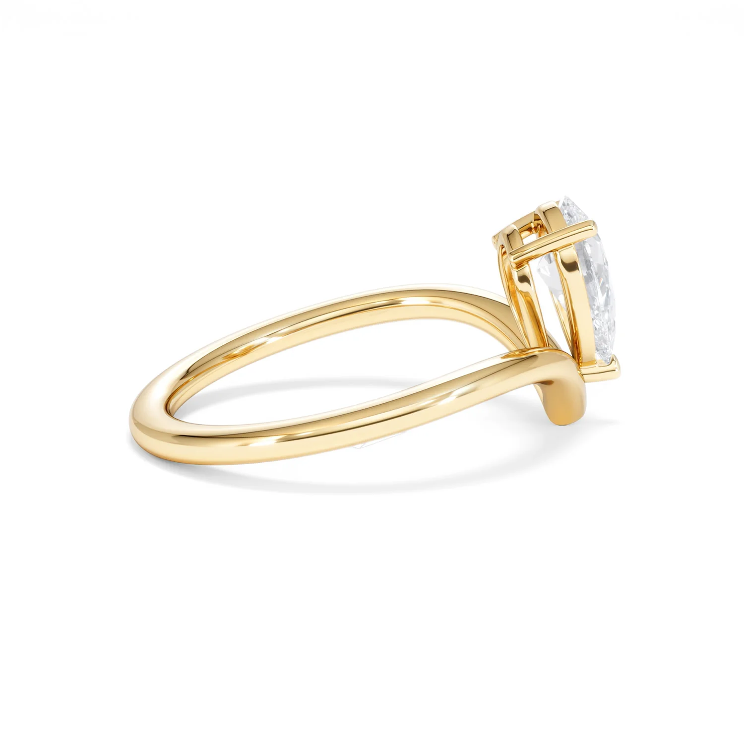 Vela 1.00ct Pear Cut Lab Diamond Solitaire Engagement Ring in 18K Yellow Gold - Image 30