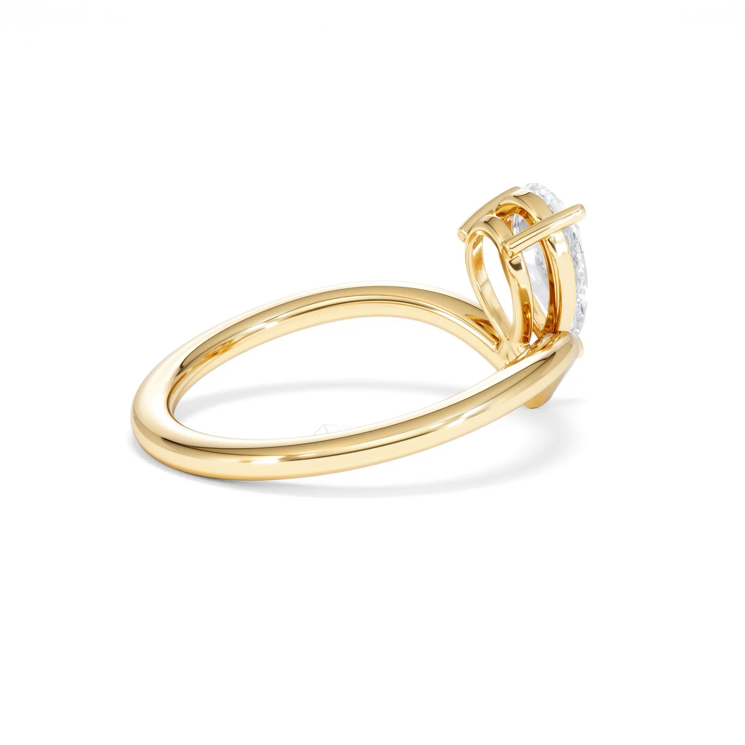 Vela 1.00ct Pear Cut Lab Diamond Solitaire Engagement Ring in 18K Yellow Gold - Image 35