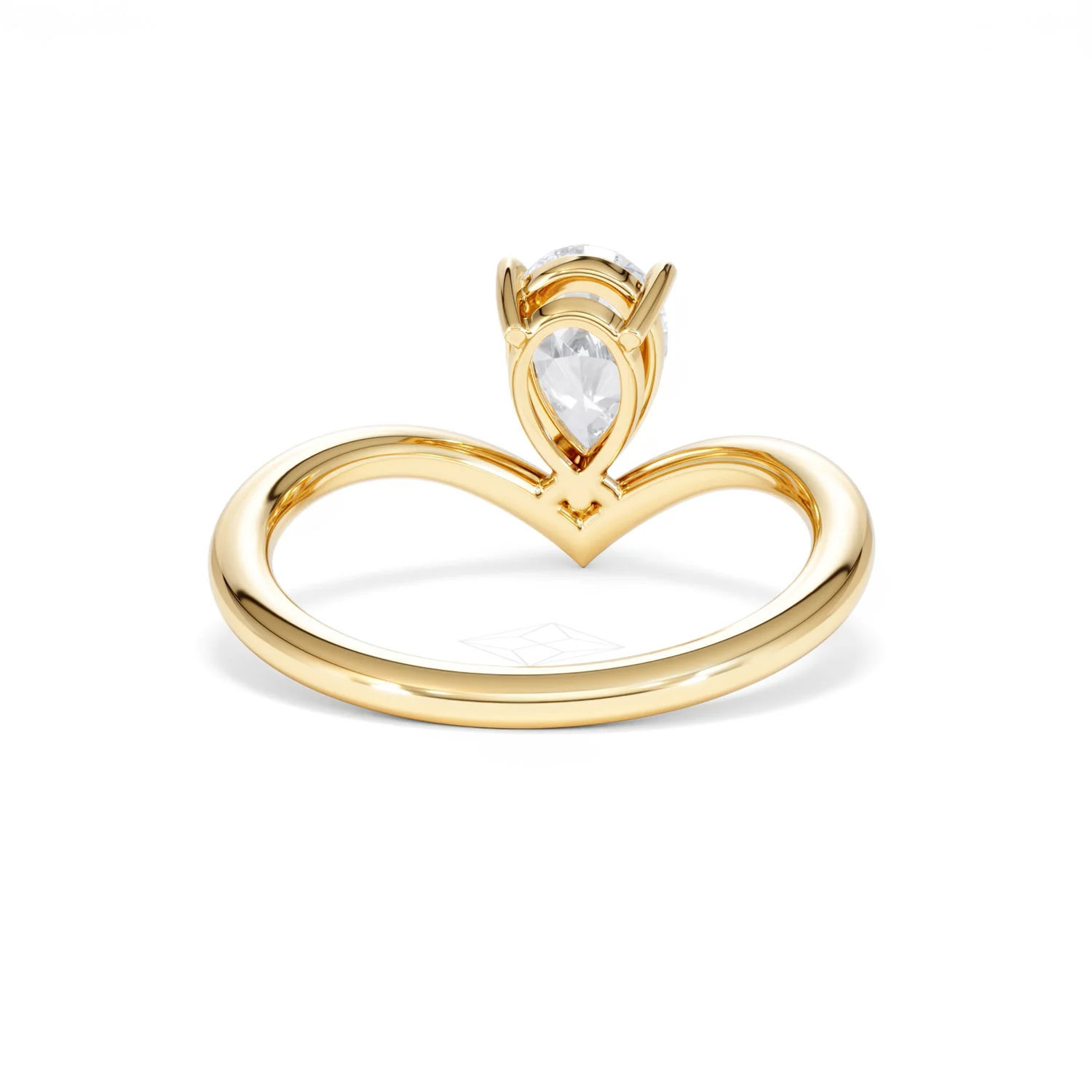 Vela 1.00ct Pear Cut Lab Diamond Solitaire Engagement Ring in 18K Yellow Gold - Image 46