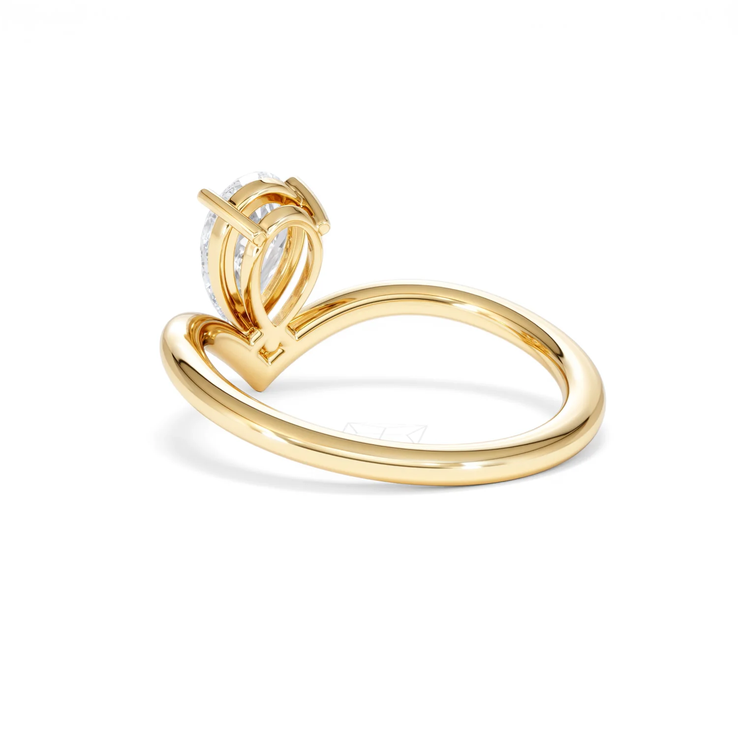 Vela 1.00ct Pear Cut Lab Diamond Solitaire Engagement Ring in 18K Yellow Gold - Image 56