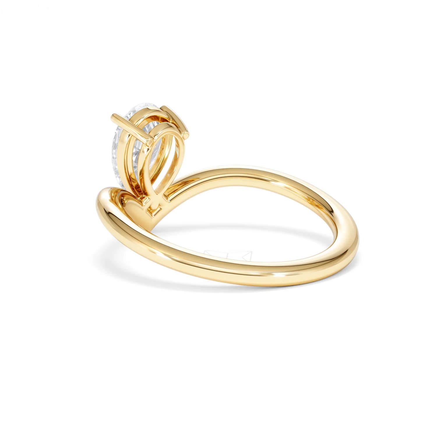 Vela 1.00ct Pear Cut Lab Diamond Solitaire Engagement Ring in 18K Yellow Gold - Image 57