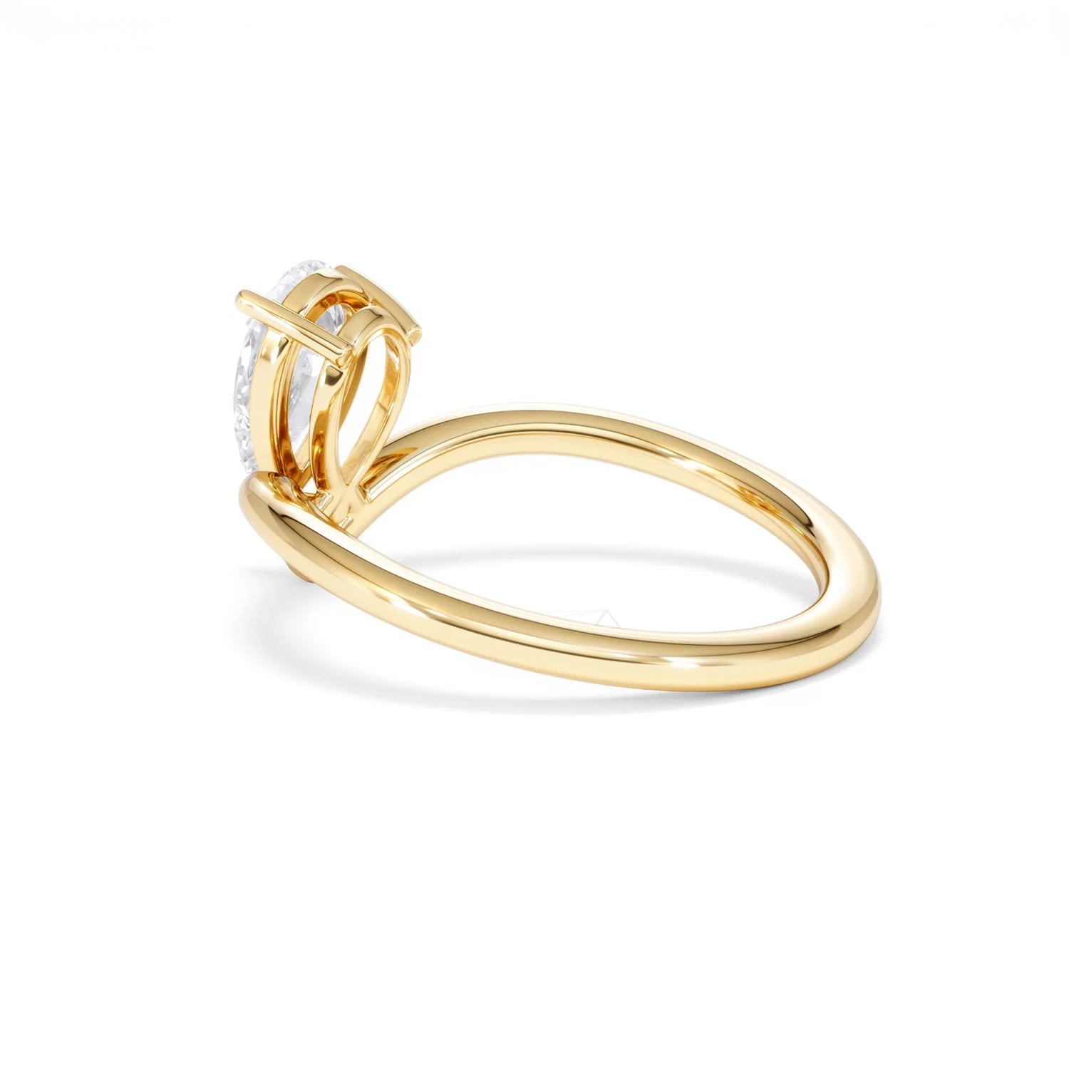 Vela 1.00ct Pear Cut Lab Diamond Solitaire Engagement Ring in 18K Yellow Gold - Image 60