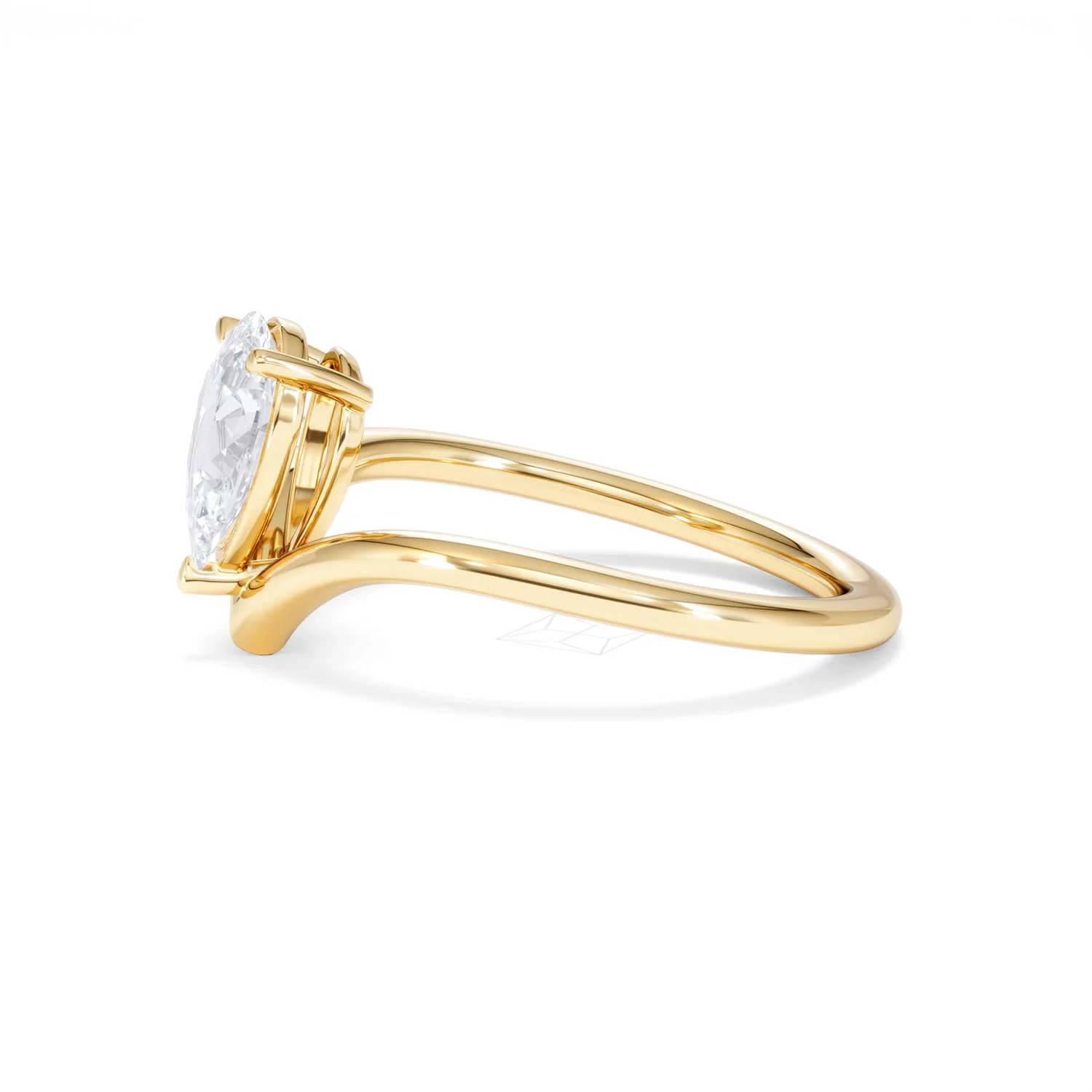 Vela 1.00ct Pear Cut Lab Diamond Solitaire Engagement Ring in 18K Yellow Gold - Image 71