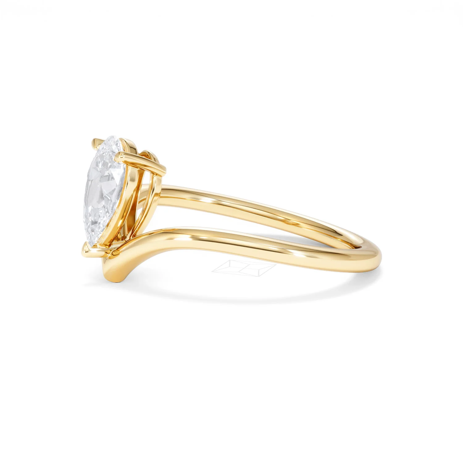 Vela 1.00ct Pear Cut Lab Diamond Solitaire Engagement Ring in 18K Yellow Gold - Image 73
