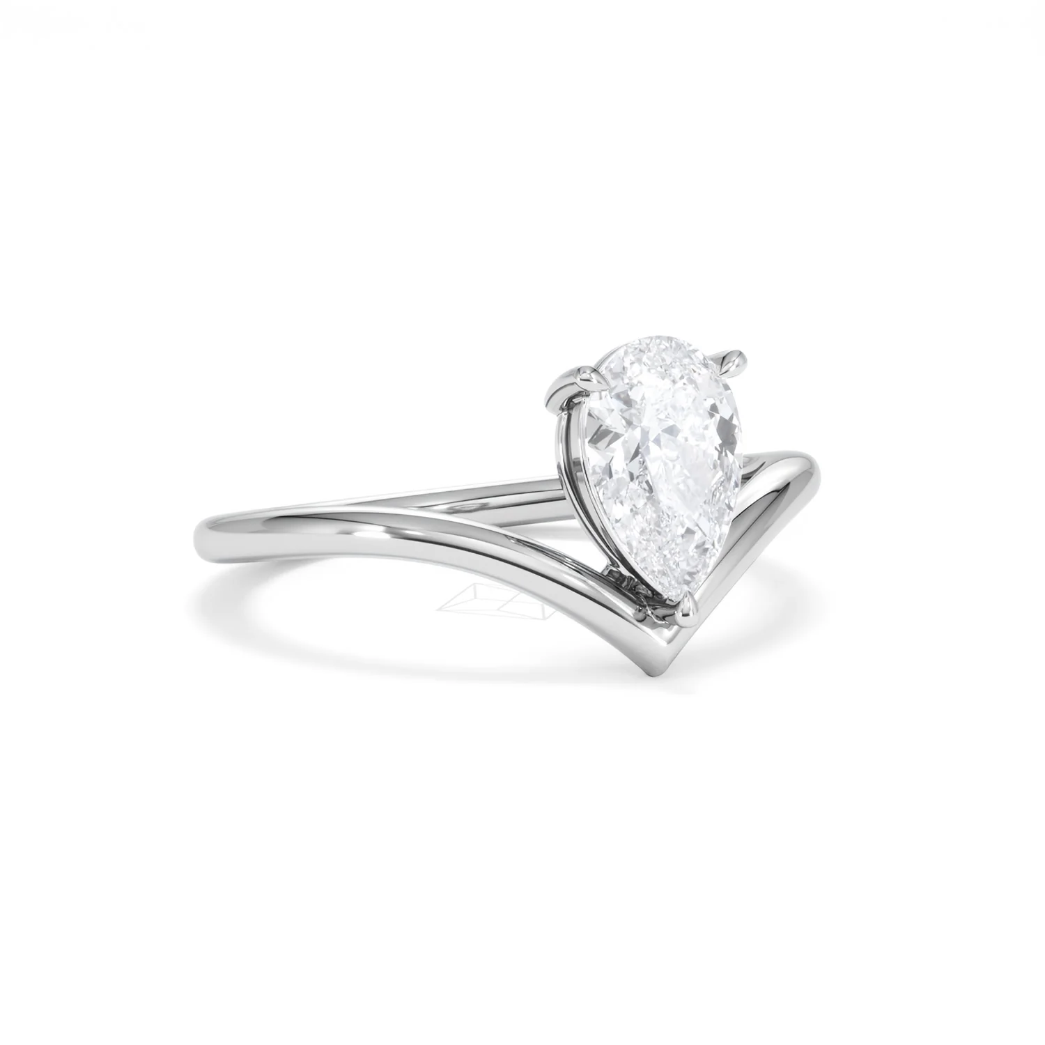 Vela 1.00ct Pear Cut Lab Diamond Solitaire Engagement Ring in Platinum - Image 14