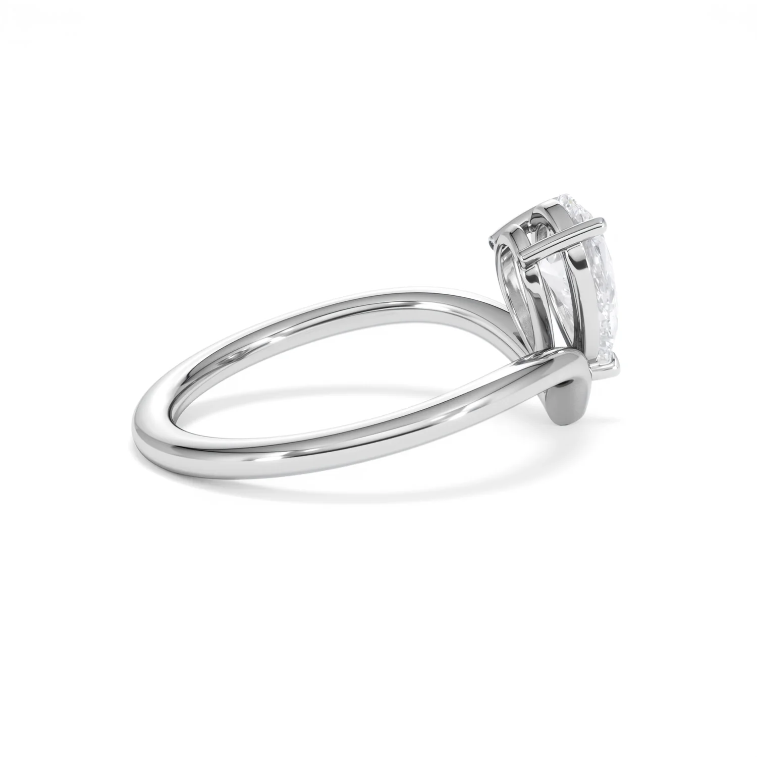 Vela 1.00ct Pear Cut Lab Diamond Solitaire Engagement Ring in Platinum - Image 32
