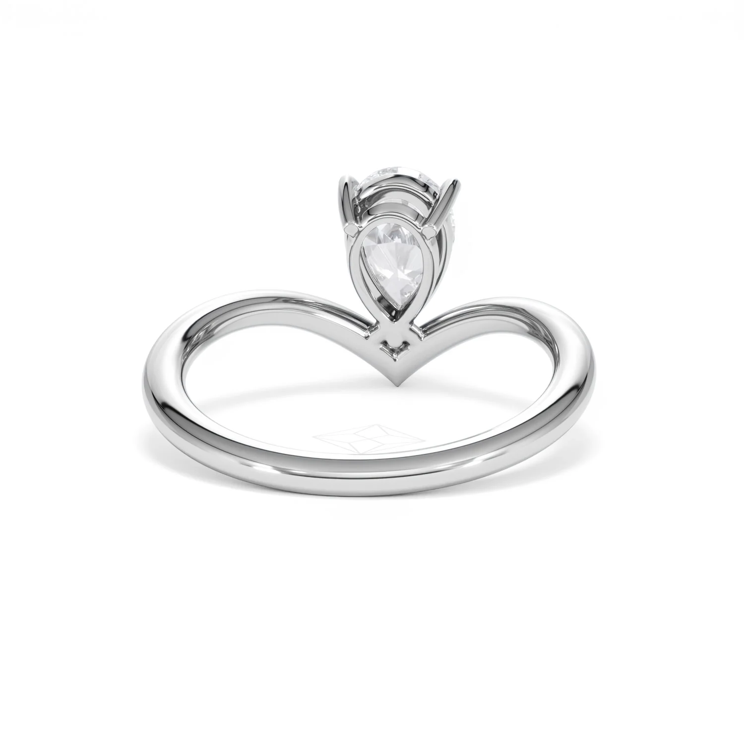 Vela 1.00ct Pear Cut Lab Diamond Solitaire Engagement Ring in Platinum - Image 46