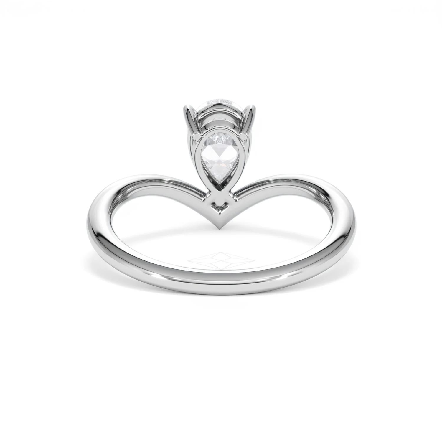 Vela 1.00ct Pear Cut Lab Diamond Solitaire Engagement Ring in Platinum - Image 48