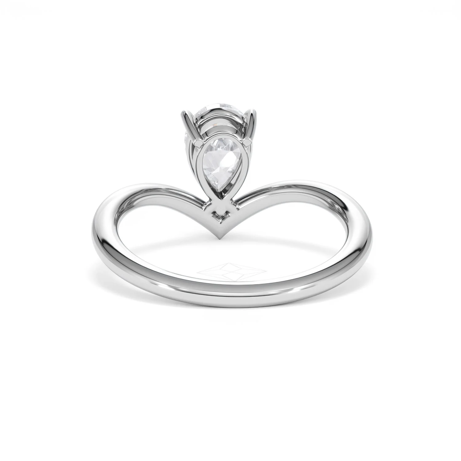 Vela 1.00ct Pear Cut Lab Diamond Solitaire Engagement Ring in Platinum - Image 49