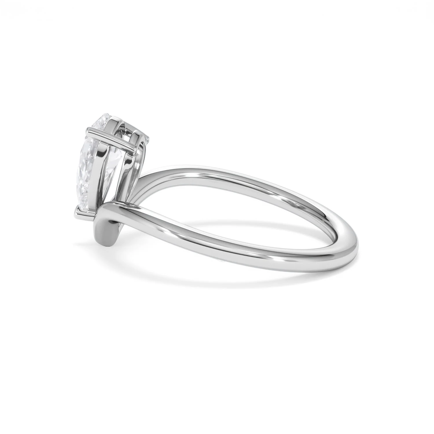 Vela 1.00ct Pear Cut Lab Diamond Solitaire Engagement Ring in Platinum - Image 65